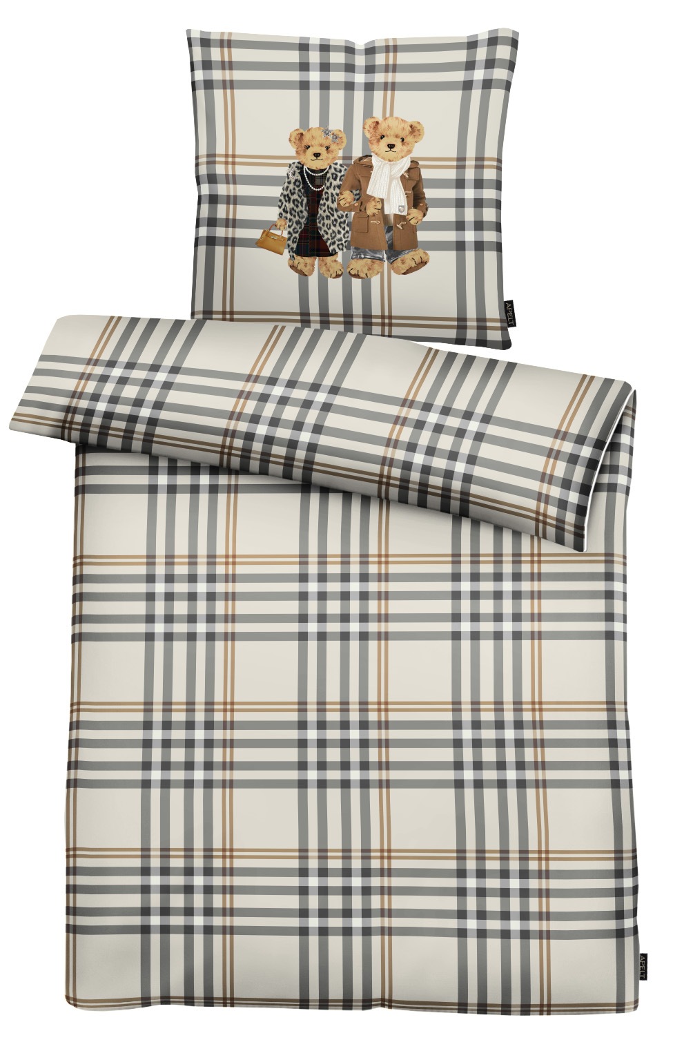 APELT Bettwäsche "John" 2 Bettwäsche-Set mit Reißverschluss, Baumwoll-Satin, Digitaldruck