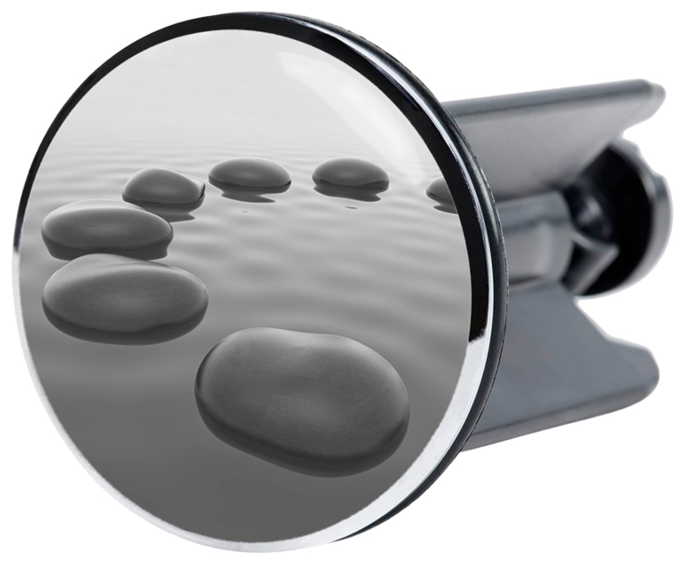 Sanilo Set d'accessoires de salle de bain »Black Stones« bestehend aus WC-Sitz, Badteppich, Stöpsel, Seifenspender, WC-Bürste