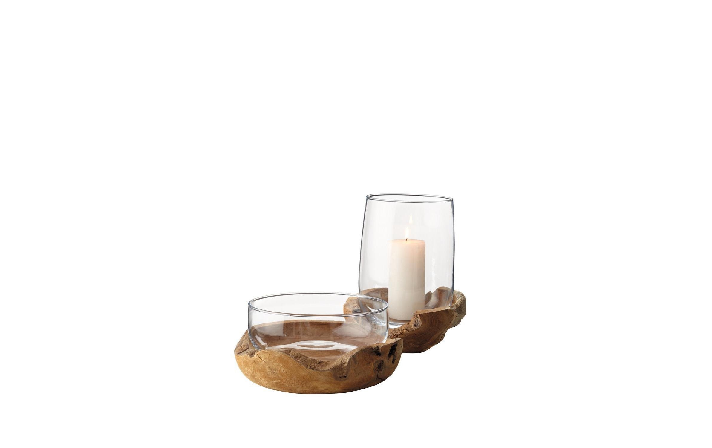 LEONARDO Windlicht »Leonardo Windlicht 27 cm mit Teak«