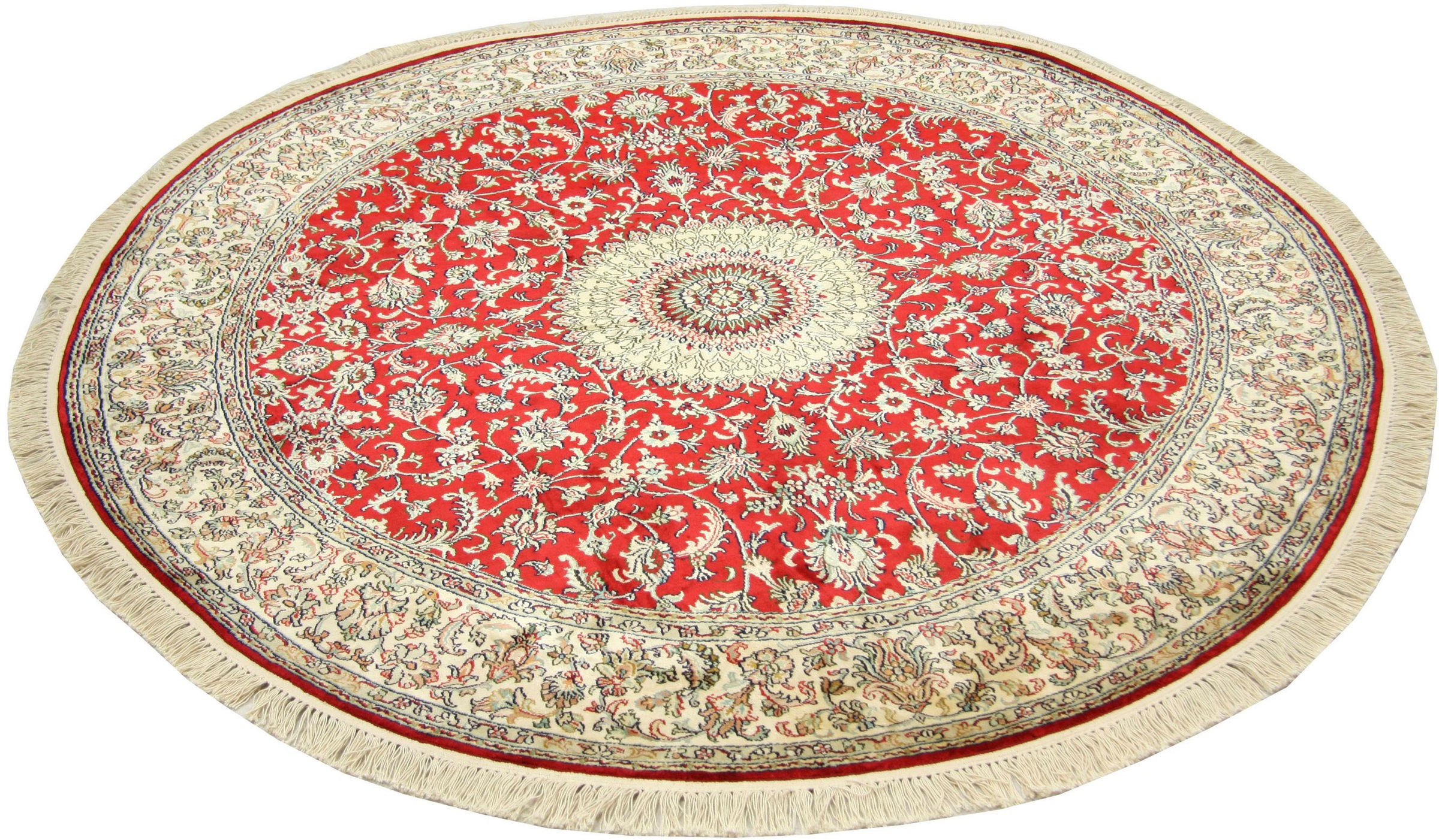 Image of morgenland Teppich »Kaschmir Seide Teppich handgeknüpft rot«, rund, 7 mm Höhe bei Ackermann Versand Schweiz