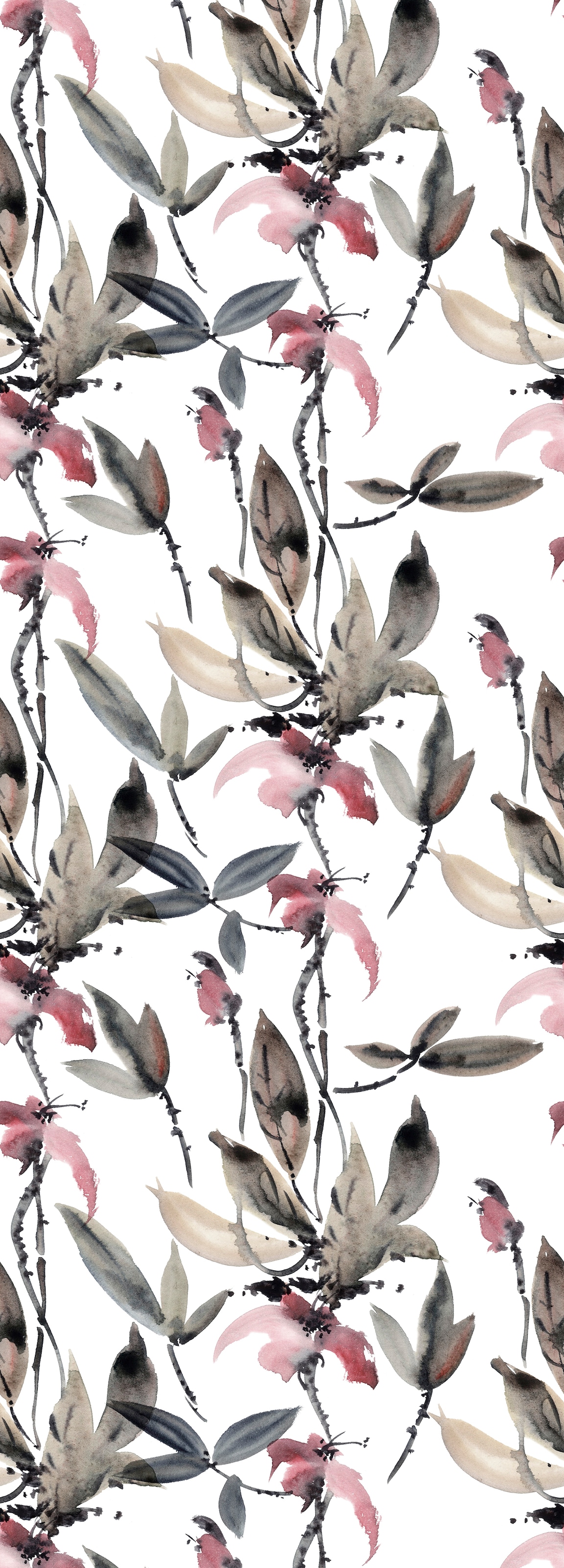 Image of queence Vinyltapete "Enya" Motiv bedruckt botanisch floral gemustert natürlich glatt 90x250cm, selbstklebend, kinderleichte Anbringung, Sticker
