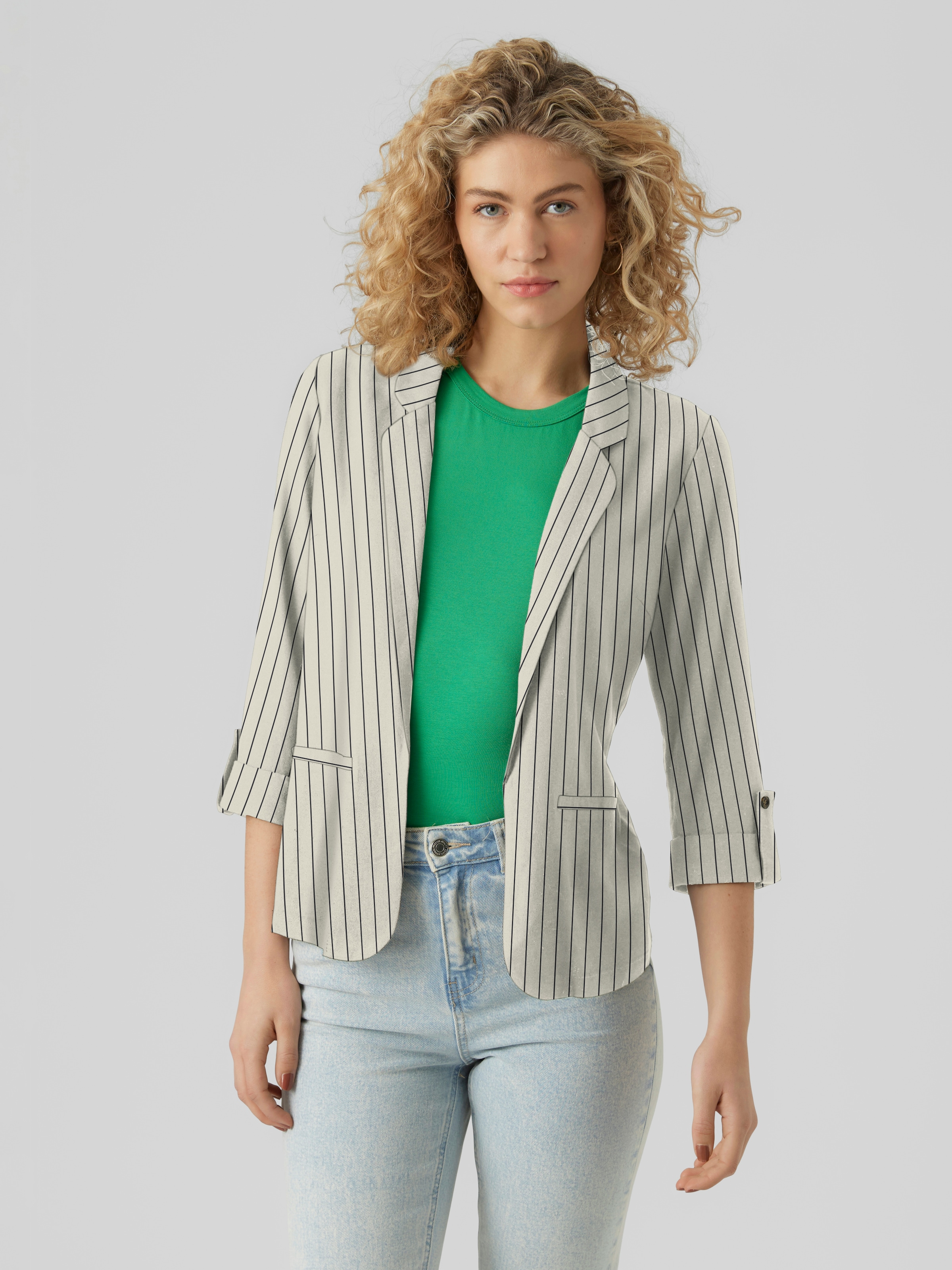 Image of Vero Moda Kurzblazer "VMJESMILO 3/4 LOOSE BLAZER WVN NOOS" mit Leinen