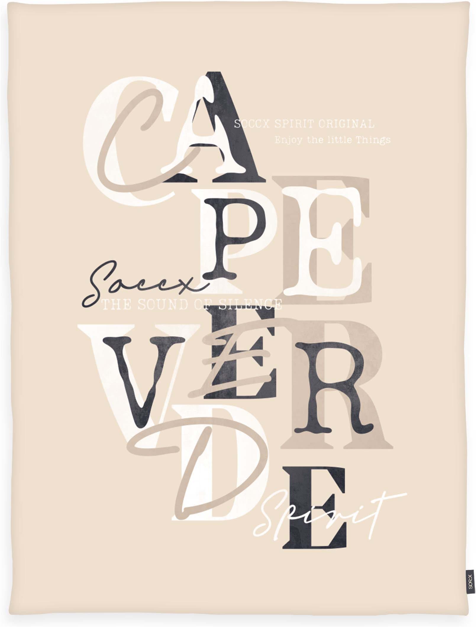 Image of SOCCX Wohndecke "Cape Verde Sand" gewebtes Label