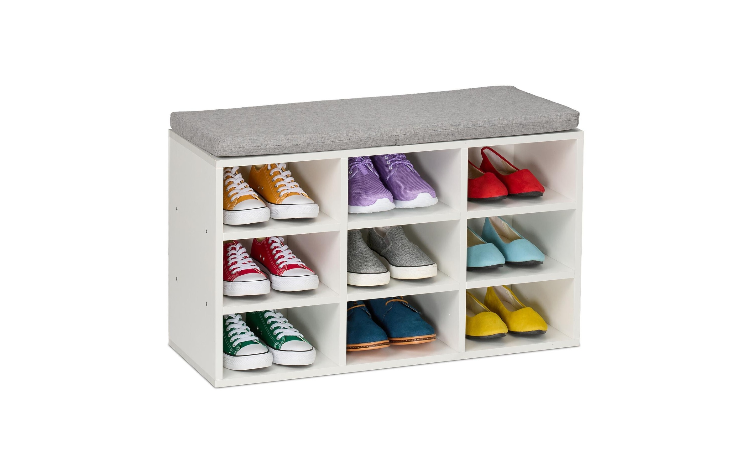 Image of relaxdays Schuhschrank "mit Sitzfläche mit 9 Fächern"