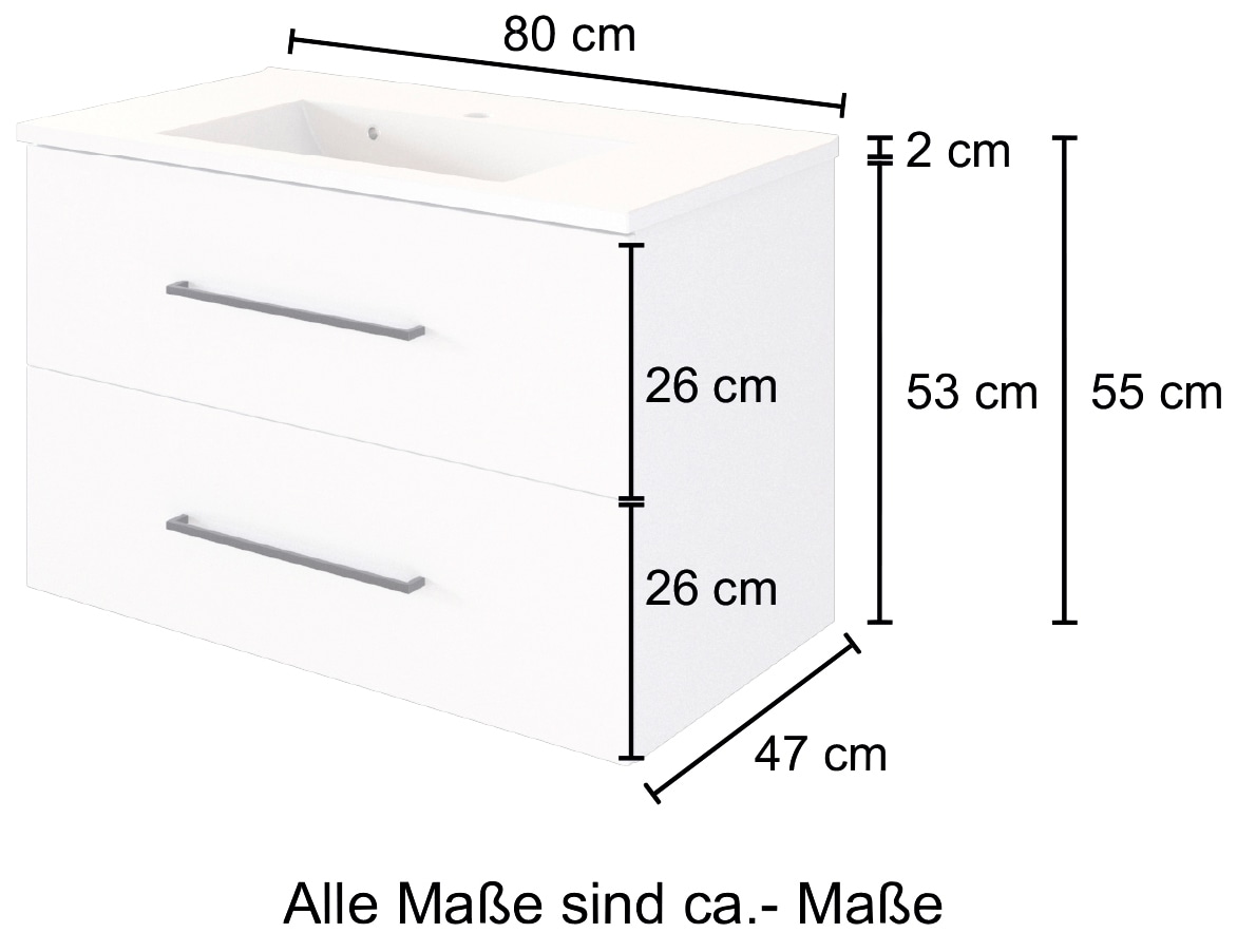 welltime Waschtisch »Luena«, Breite 80 cm