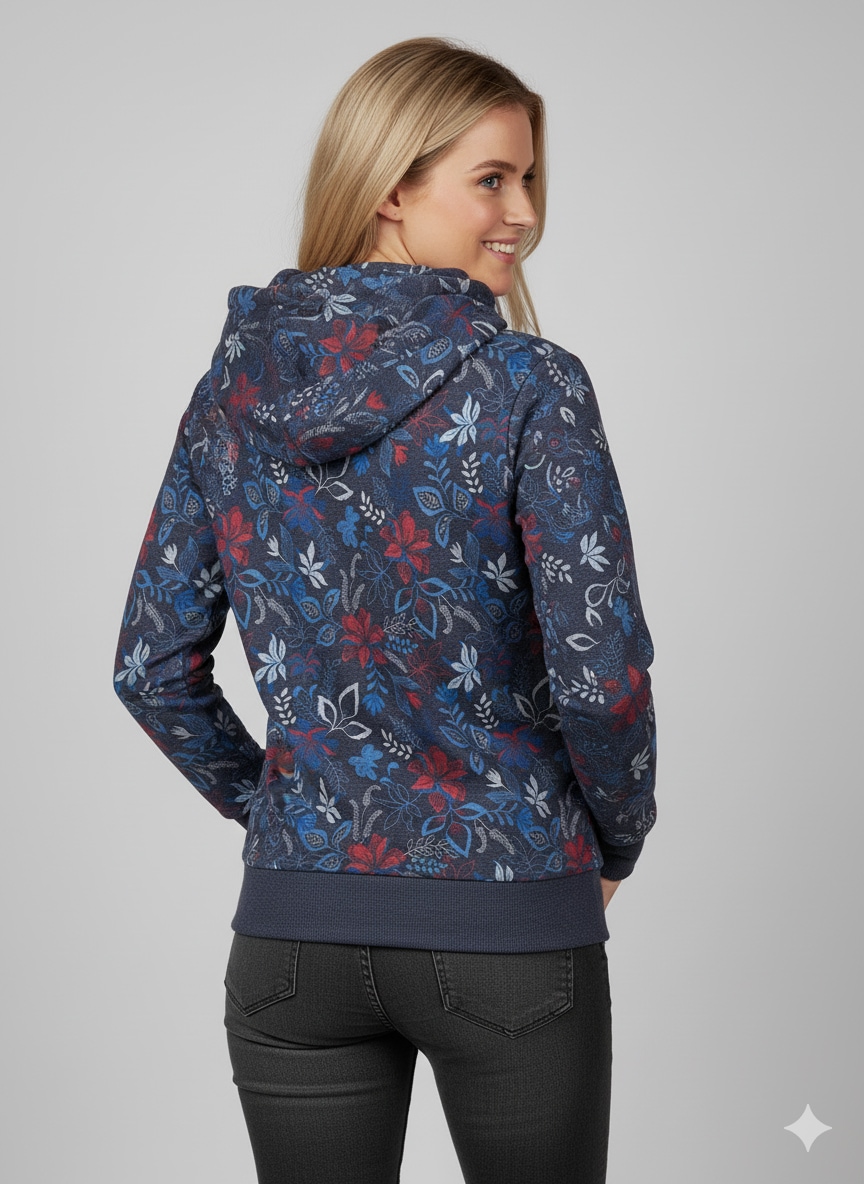 Ragwear Sweatshirt »GRIPY FLOWERS O«, Hoodie mit floralem All Over-Druck