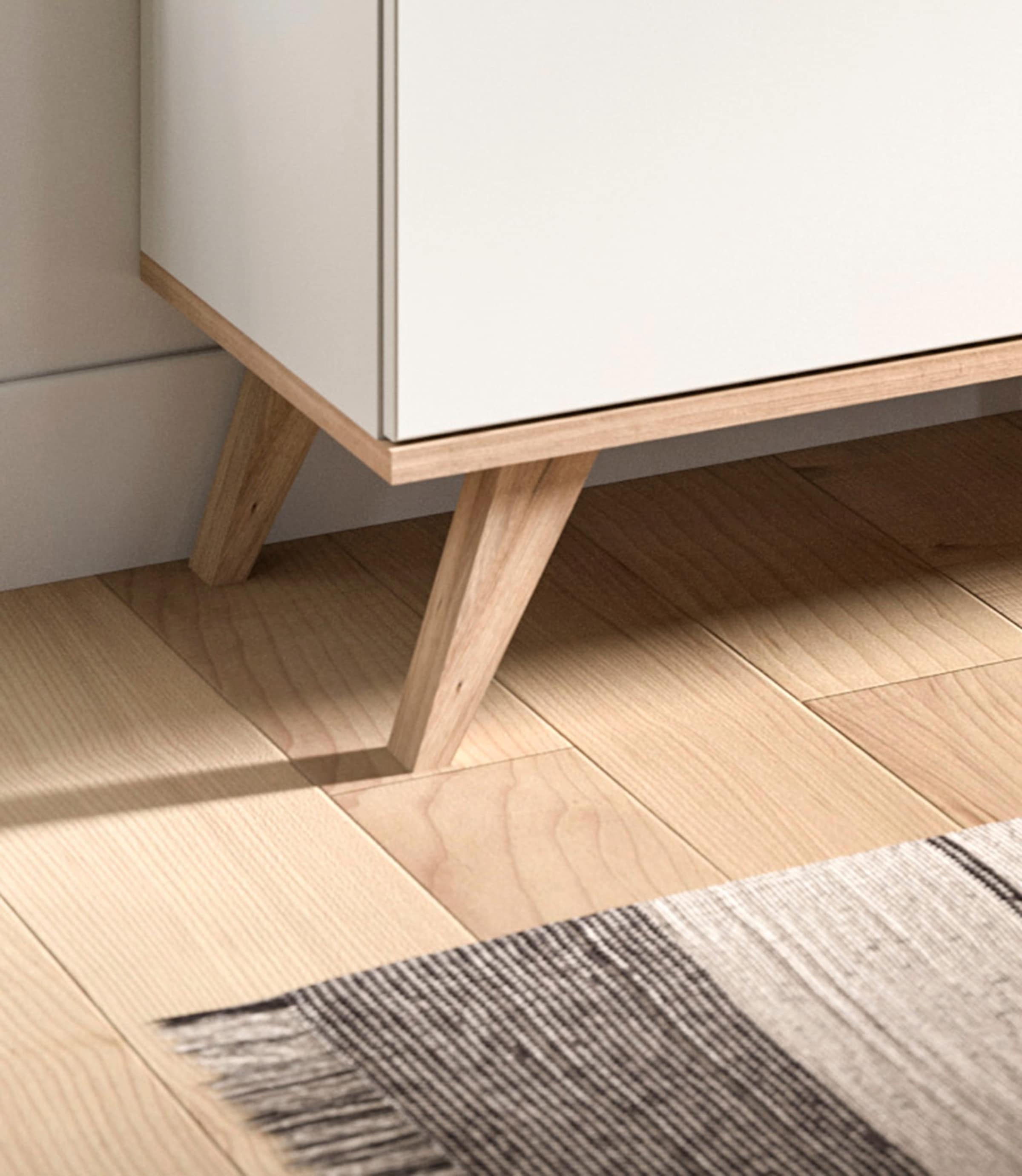 Home affaire Sideboard »Alesund, Breite 185 cm, 4 Türen, 1 Schubkasten, konischer Fuss«, Scandi-Look, Anrichte, Schrank, Kommode, Wohnmöbel, Wohnzimmer
