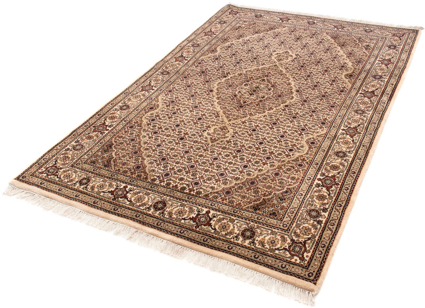 Image of morgenland Orientteppich »Perser - Täbriz - 186 x 124 cm - beige«, rechteckig, 10 mm Höhe, Wohnzimmer, Handgeknüpft, Einzelstück mit Zertifikat bei Ackermann Versand Schweiz