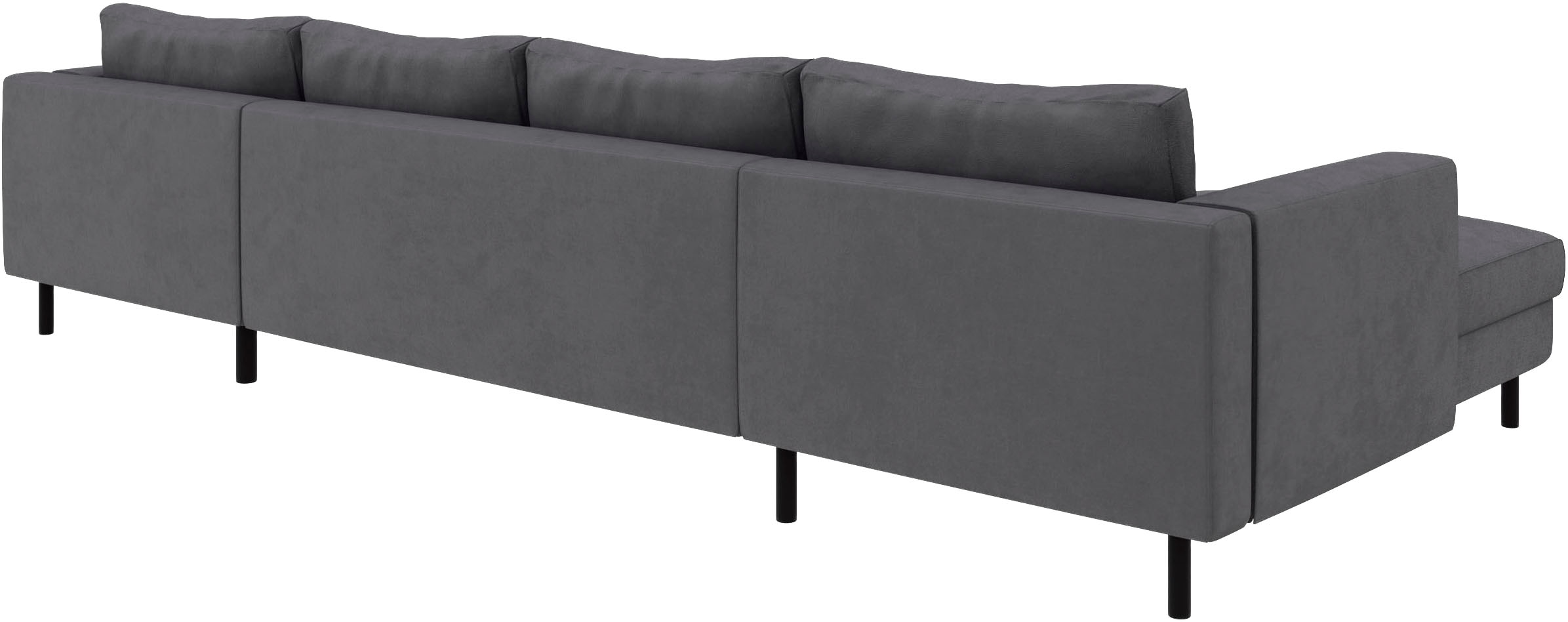 TRENDMANUFAKTUR Paysage de salon »Amazing II, wahlw. mit Schlaffunktion & Bettkasten, Fuss schwarz« Sofa in U-Form, in Cord, Struktur LEO o. Struktur LINO, Breite 305 cm