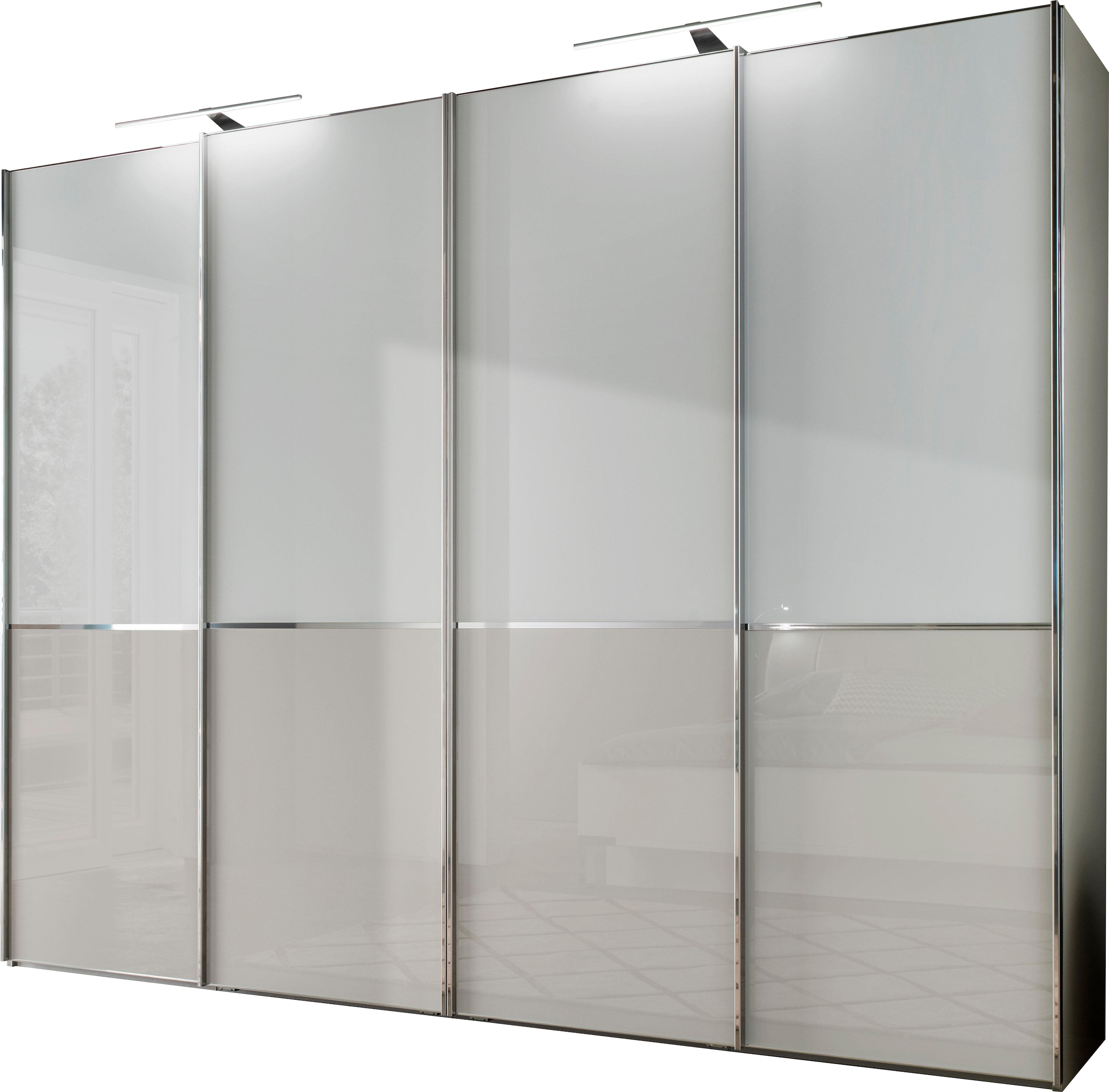 Image of WIEMANN Schwebetürenschrank "Shanghai, Made in Germany," mit praktischer Panorama-Tür und edler Glasfront, lautlos gleitend