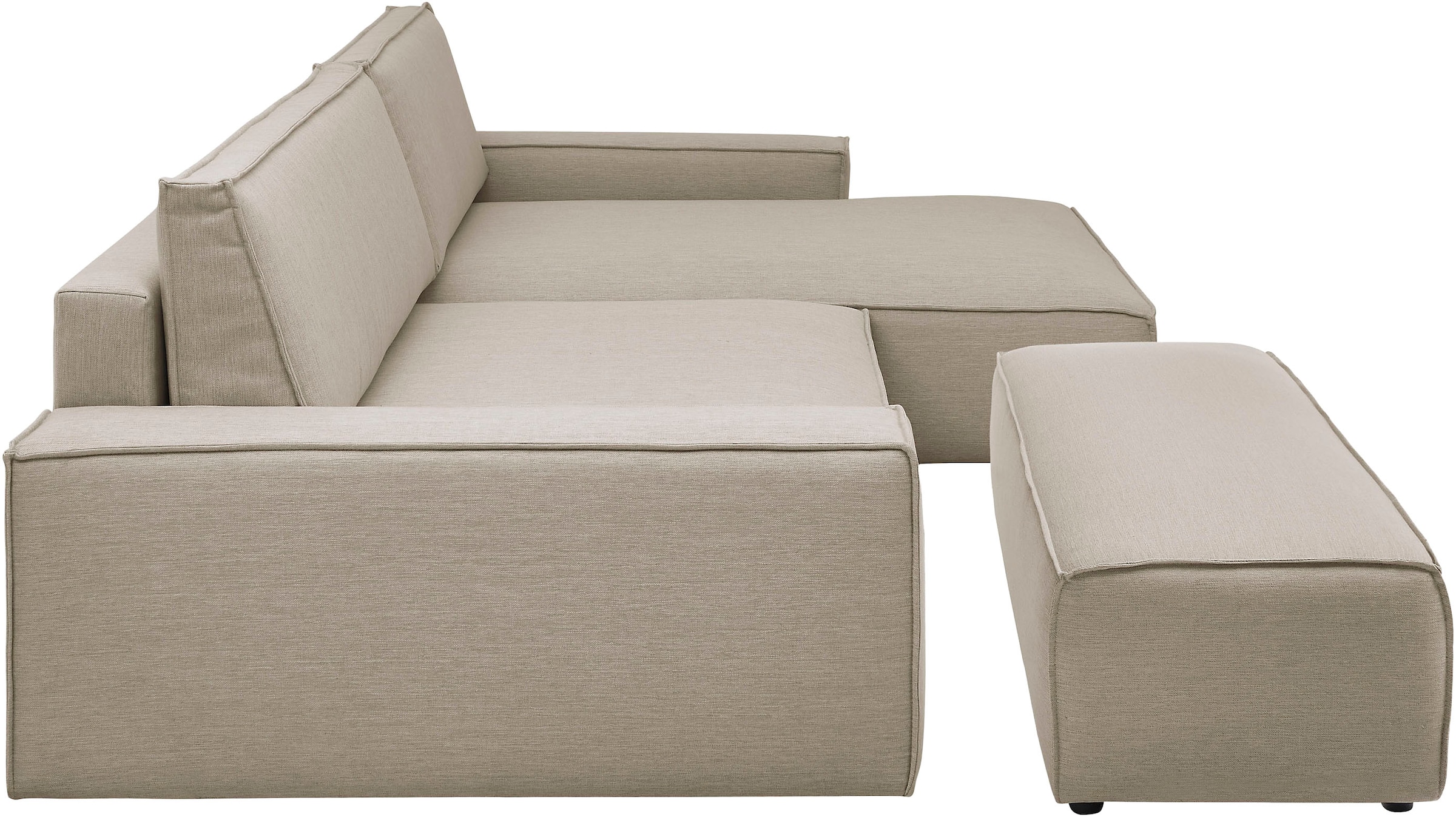 Home affaire Polsterecke »SHERWOOD XXL tief, L-Form, Schlaffunktion, Bigsofa, Cord, Leinenoptik« stellbar zum Schlafsofa (Krokodilverbinder), Cord, Leinenoptik,