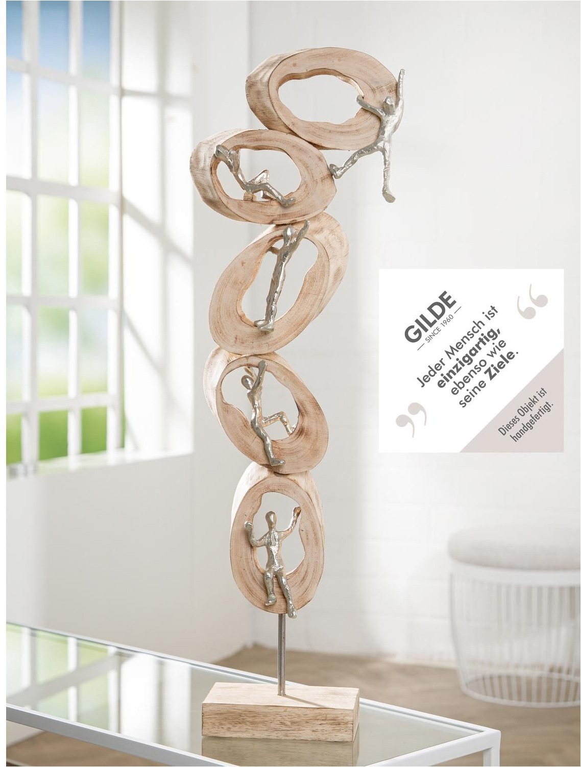 GILDE Dekofigur »Skulptur Climb« 77 cm hohe Skulptur mit Klettermotiv, Skulptur