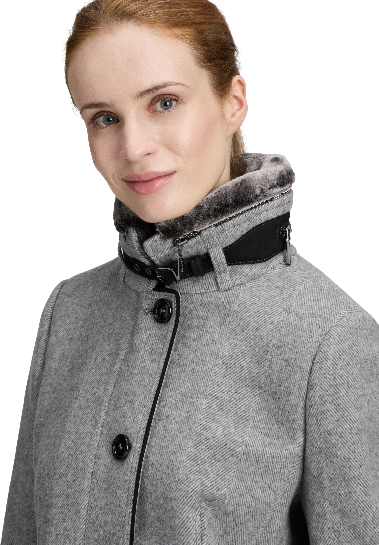 Gil Bret Manteau en laine mit Wolle, Stehkragen und Knopfleiste