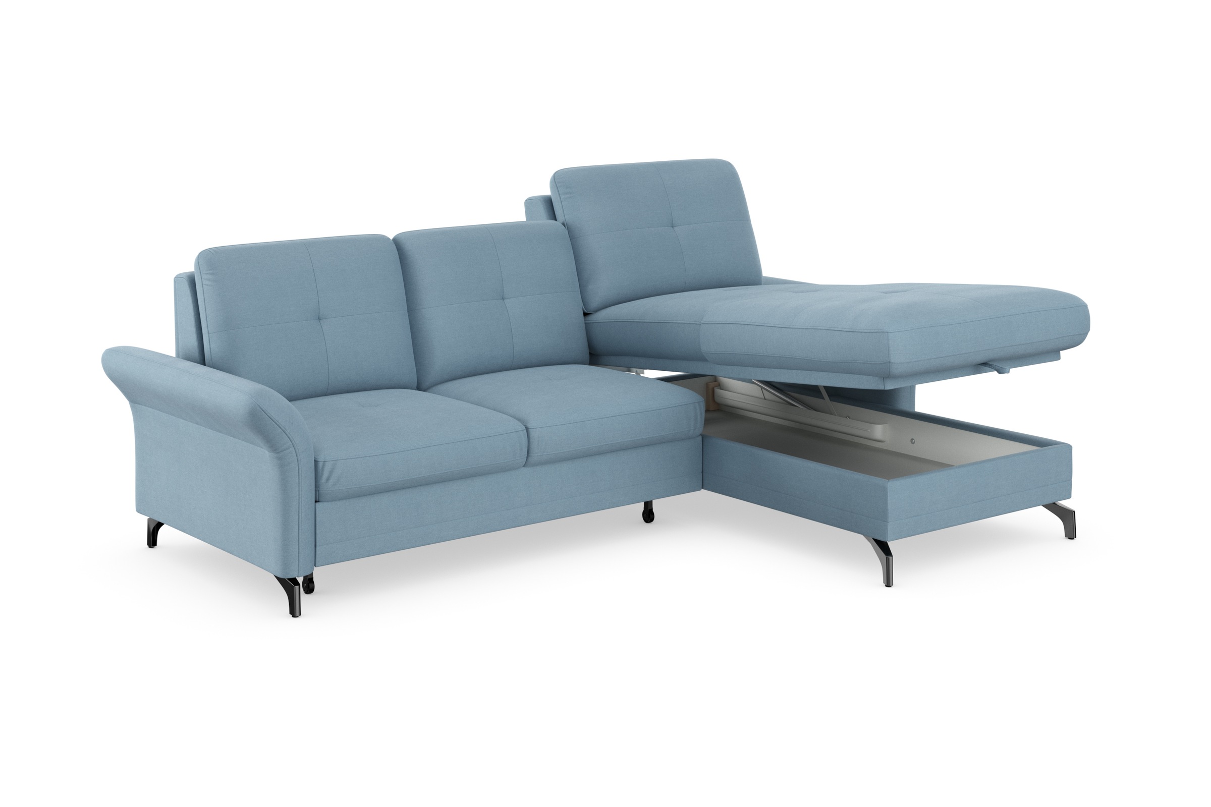 Places of Style Ecksofa »Calando L-Form«, wahlweise mit Bettfunktion, Bettkasten und Armteilfunktion