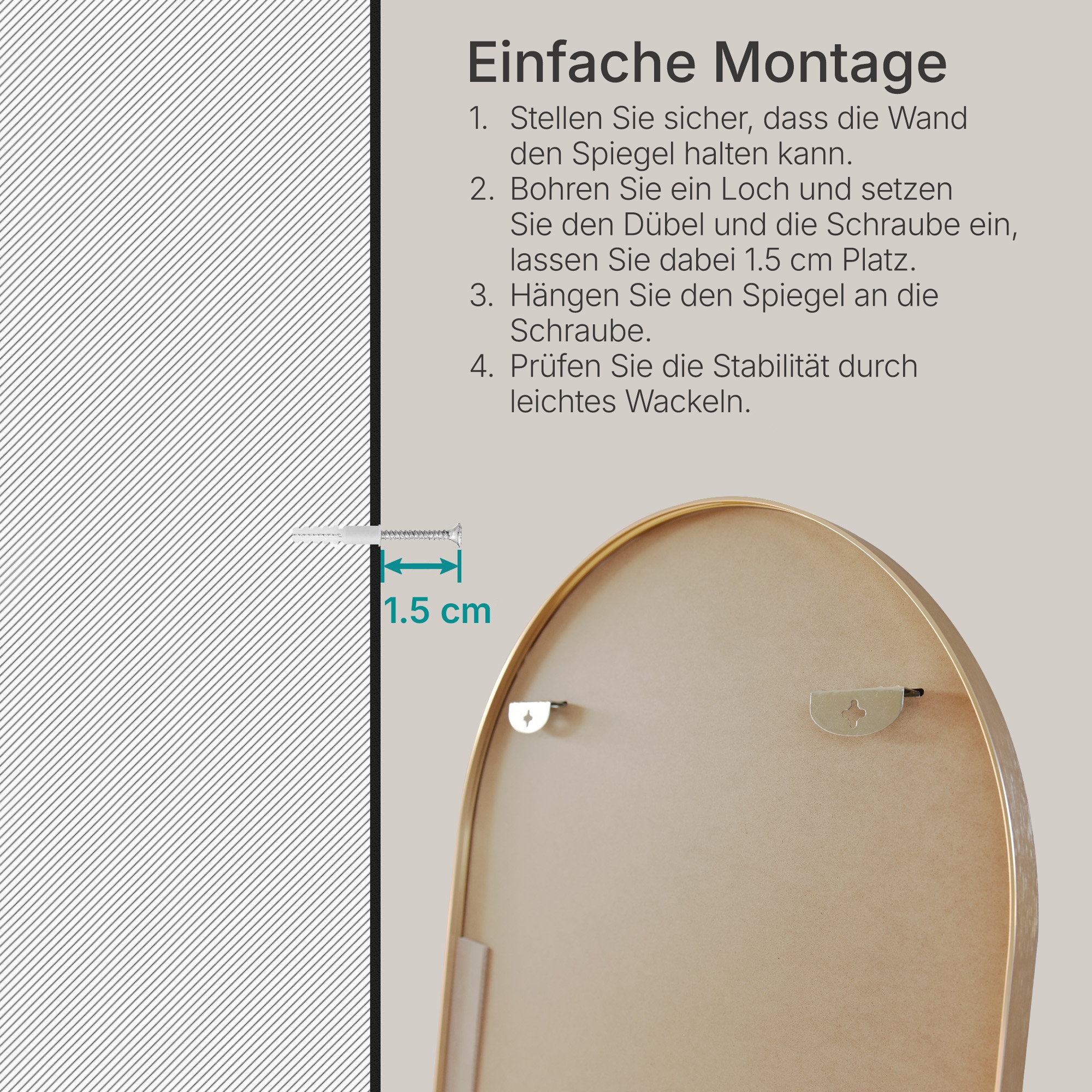 GOODproduct »Standspiegel Addrik, wahlweise in 2 Grössen 150x40cm oder 180x60cm« miroir corps entier avec verre de sécurité, en différentes couleurs