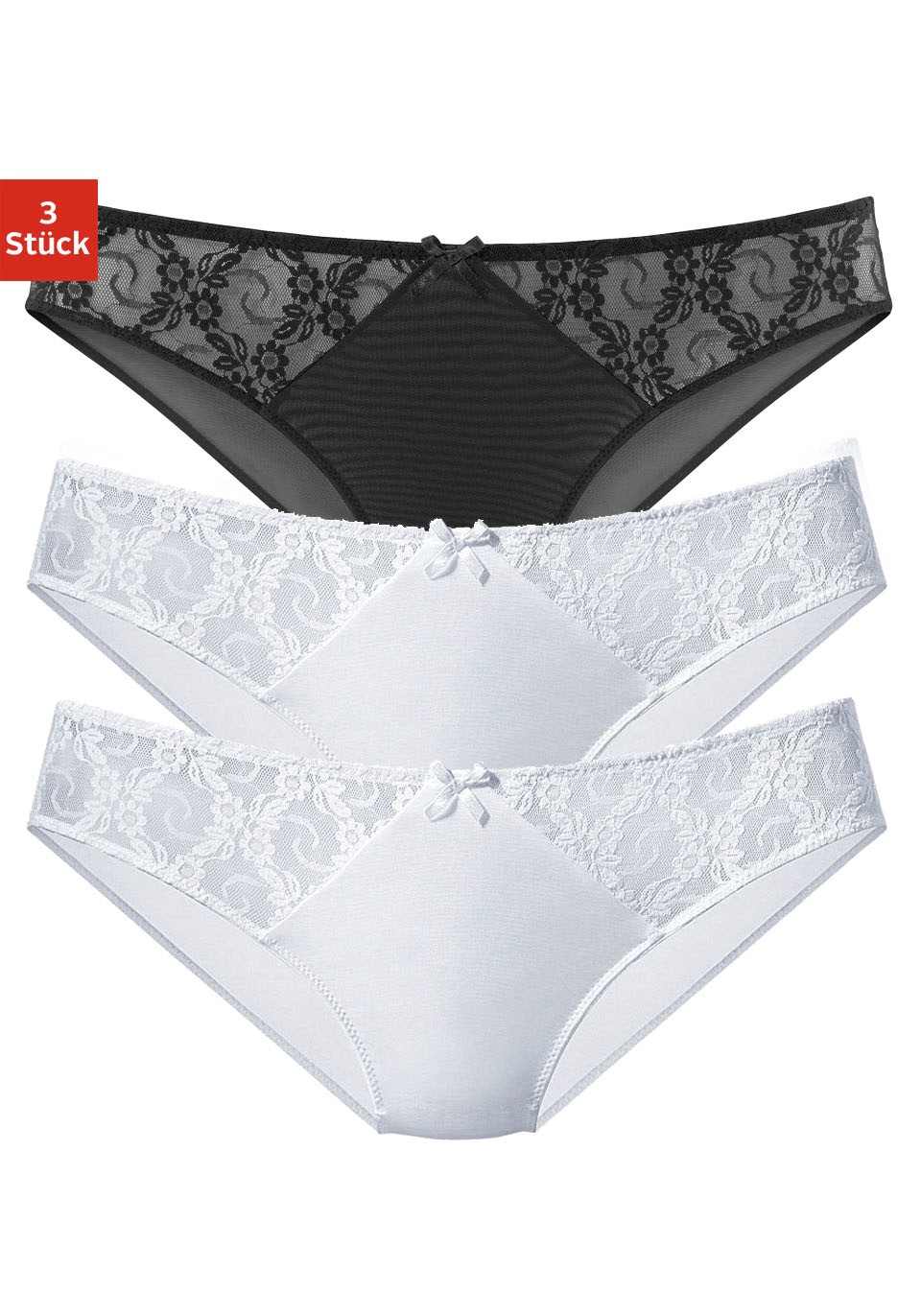 Image of petite fleur Slip, (3 St.), mit hübschen Spitzeneinsätzen bei Ackermann Versand Schweiz