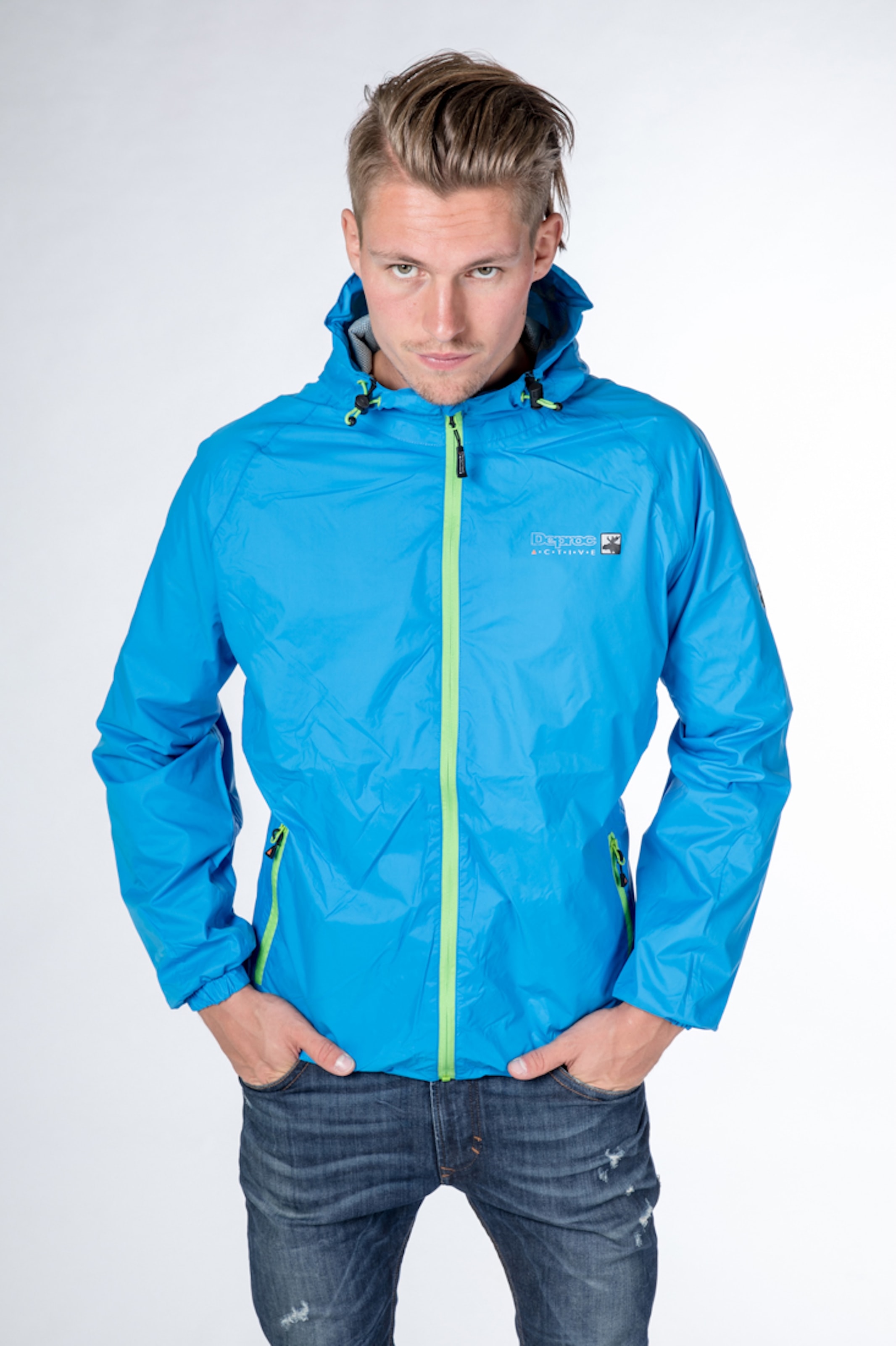 Image of DEPROC Active Regenjacke "ROBSON MN II" mit Kapuze auch in Grossen Grössen erhältlich
