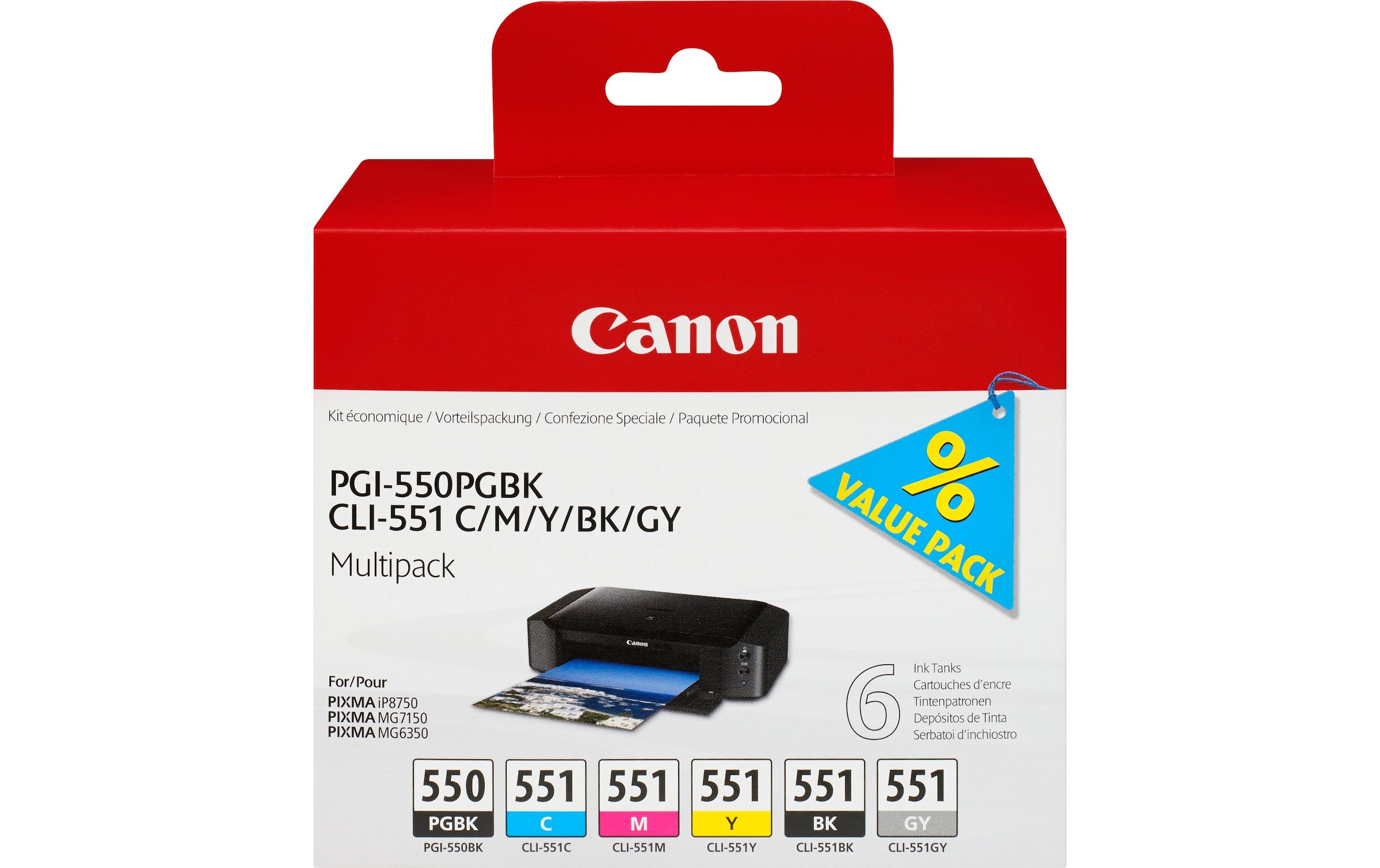 Canon Tintenpatrone »PGI-550/CLI-551 BK/C/M/Y/G/PBK«