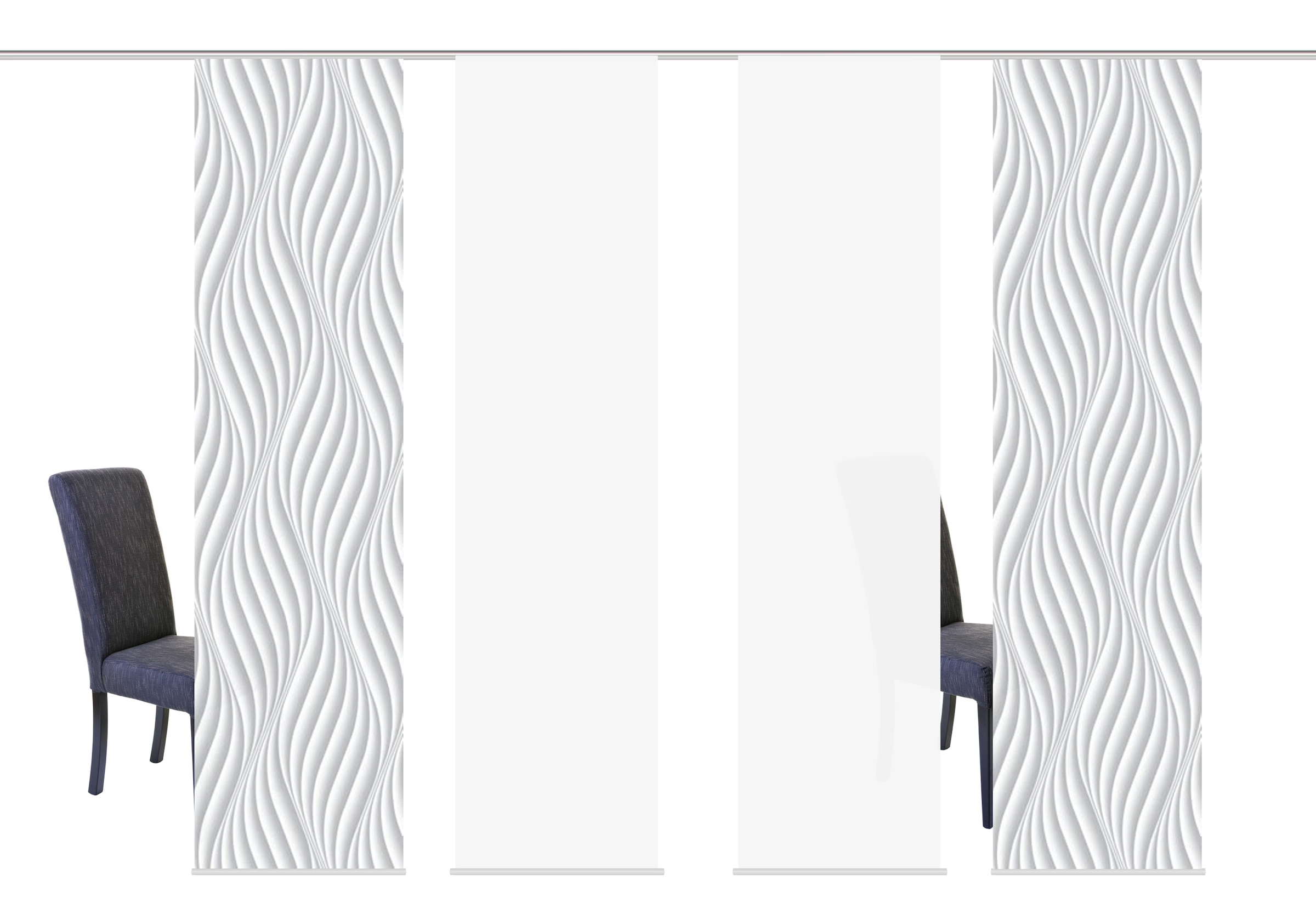 HOME WOHNIDEEN Rideau coulissant »WAVES« Velcro 4 cuis tlg. HxB: 245x60, inkl. Befestigungszubehör