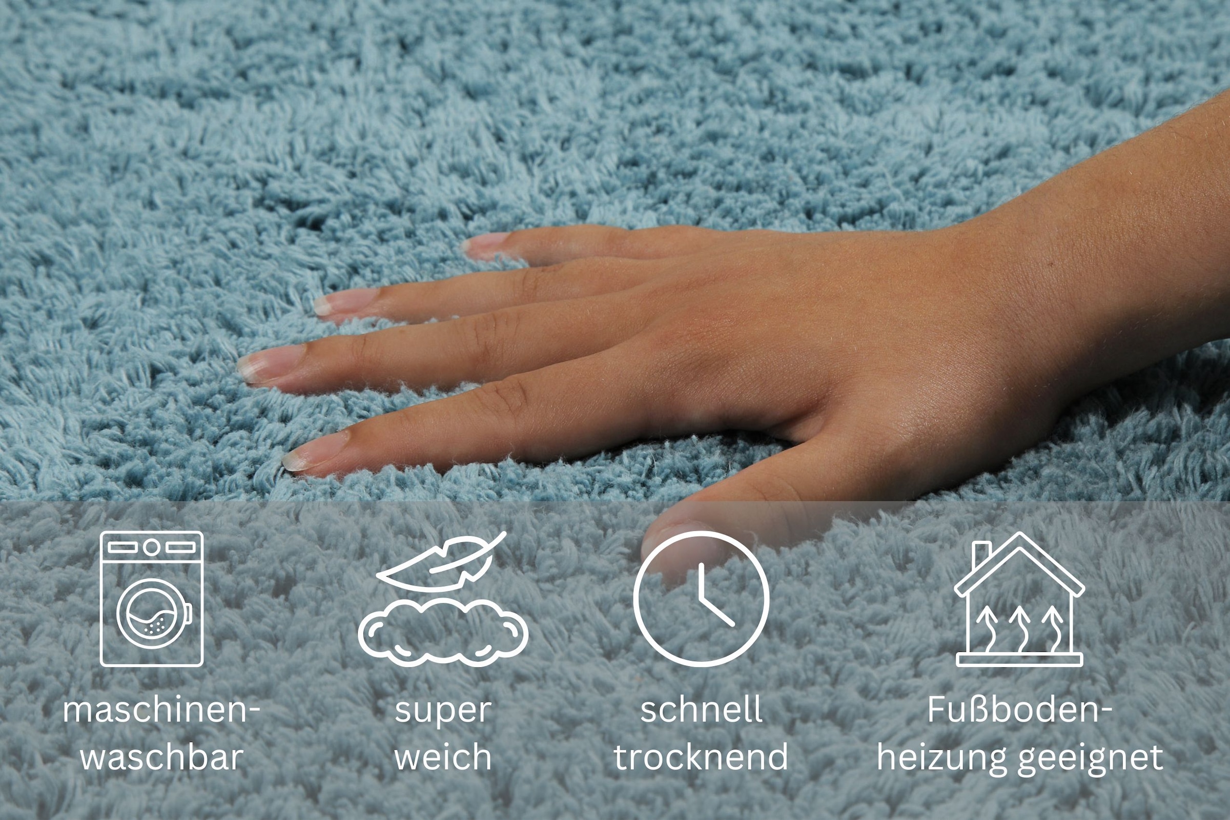 my home Badematte »Kian«, fussbodenheizungsgeeignet, Badvorleger, Badteppich aus 100%Baumwolle, weich, waschbar, saugfähig