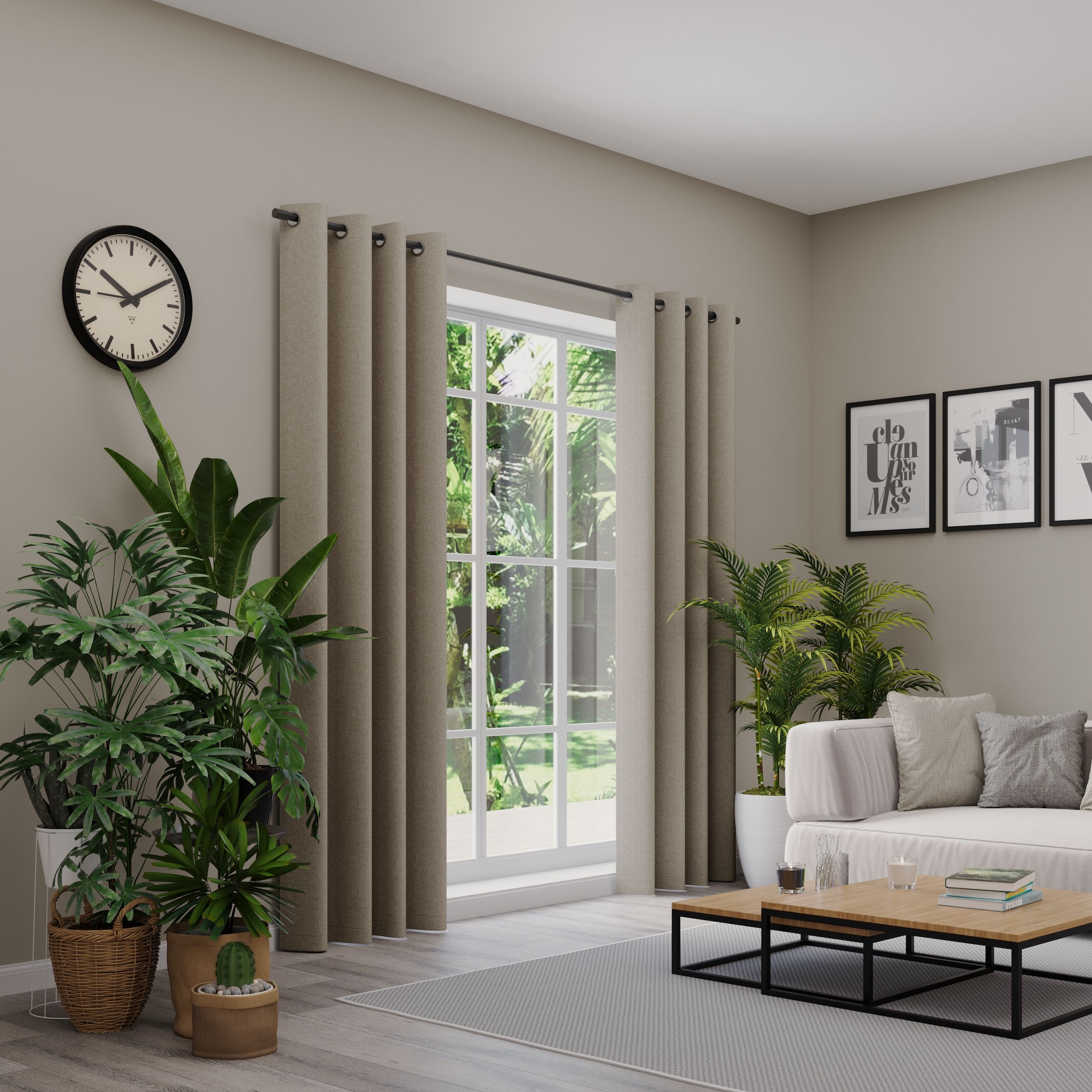 Neutex for you! Rideau sur mesure »ARUBA« Œillet 1 cuis tlg. Uni Dimout, structure tissée de haute qualité