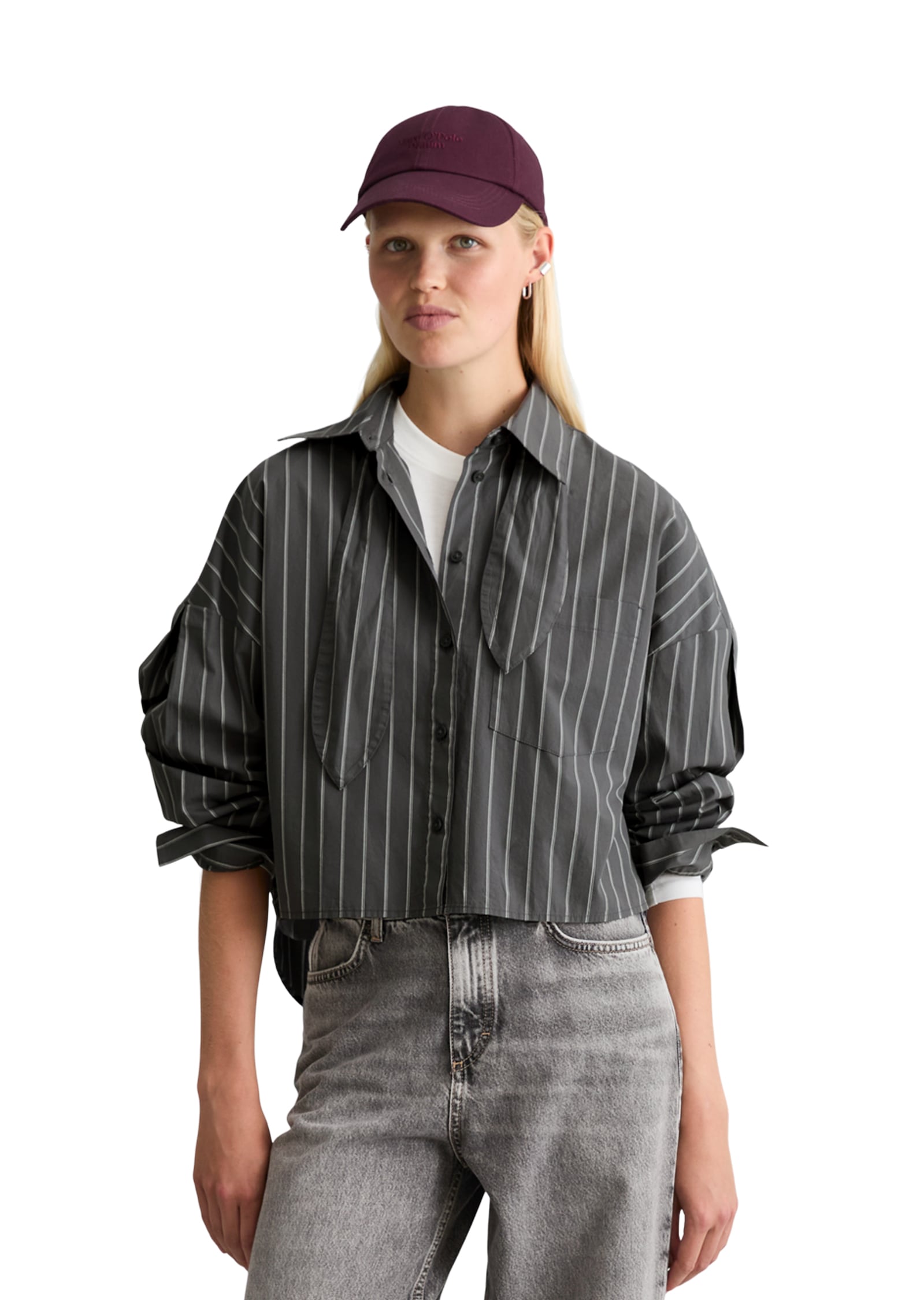 Image of Marc OPolo DENIM Hemdbluse mit Schluppe, Papertouch-Popeline