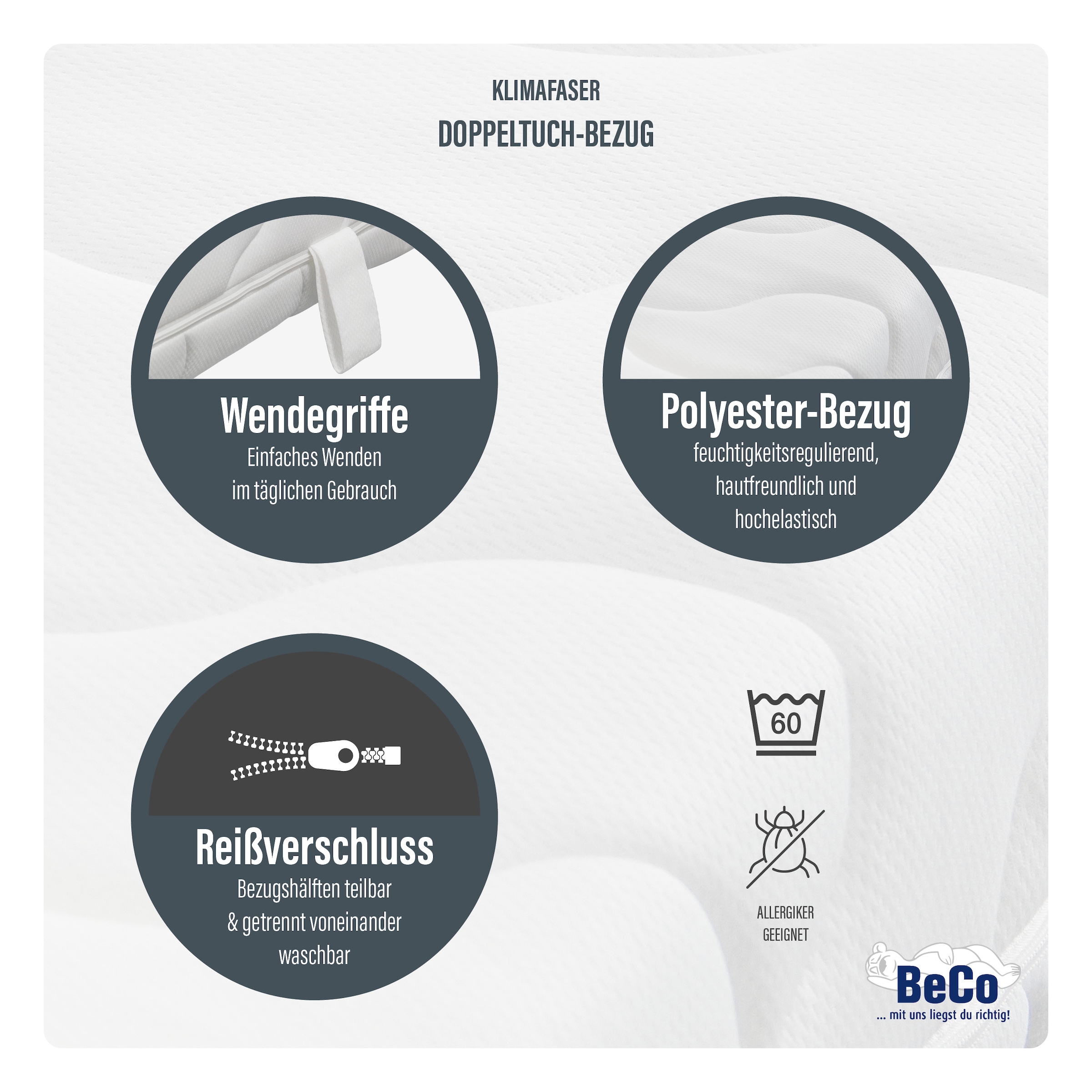 Beco Kaltschaummatratze »Blue Vision, Matratze in 90x200 und vielen weiteren Grössen erhältlich!«, 18 cm hoch, Raumgewicht: 35 kg/m³, (1 St.), Blauer Engel-Auszeichnung, atmungsaktiv, ergonomische Körperanpassung