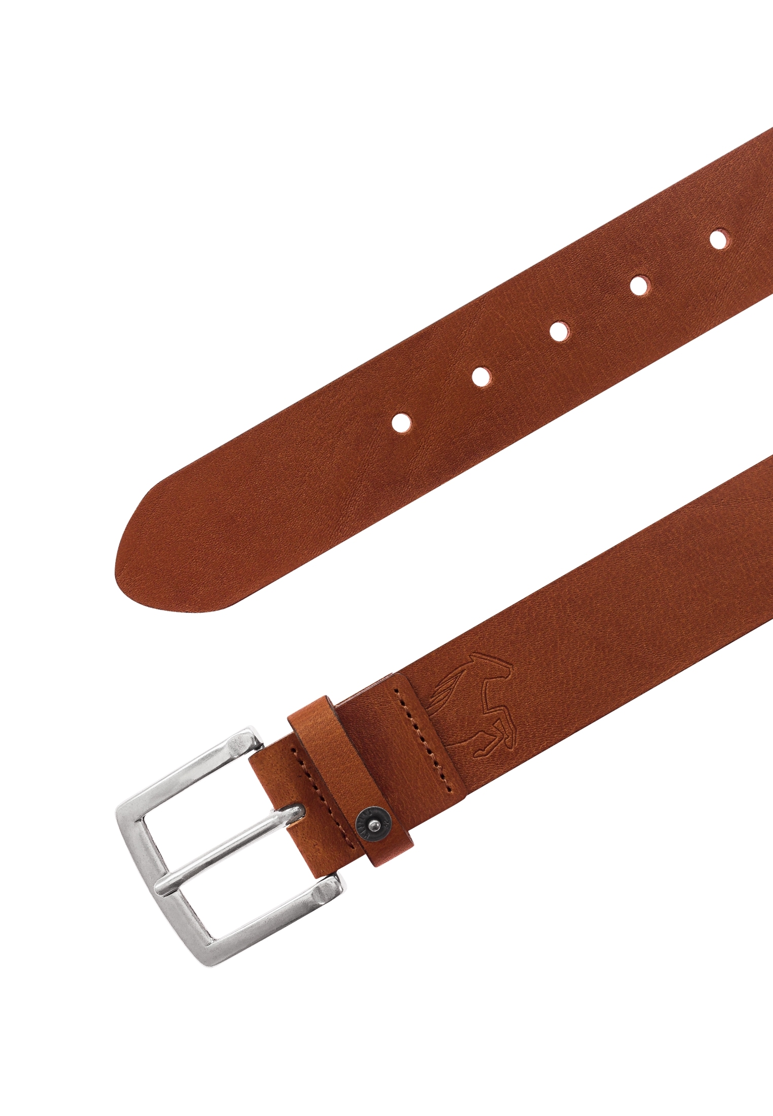 MUSTANG Ceinture en cuir 1 cuis Mit Druckknopf-Applikation auf der Schlaufe, 4 cm