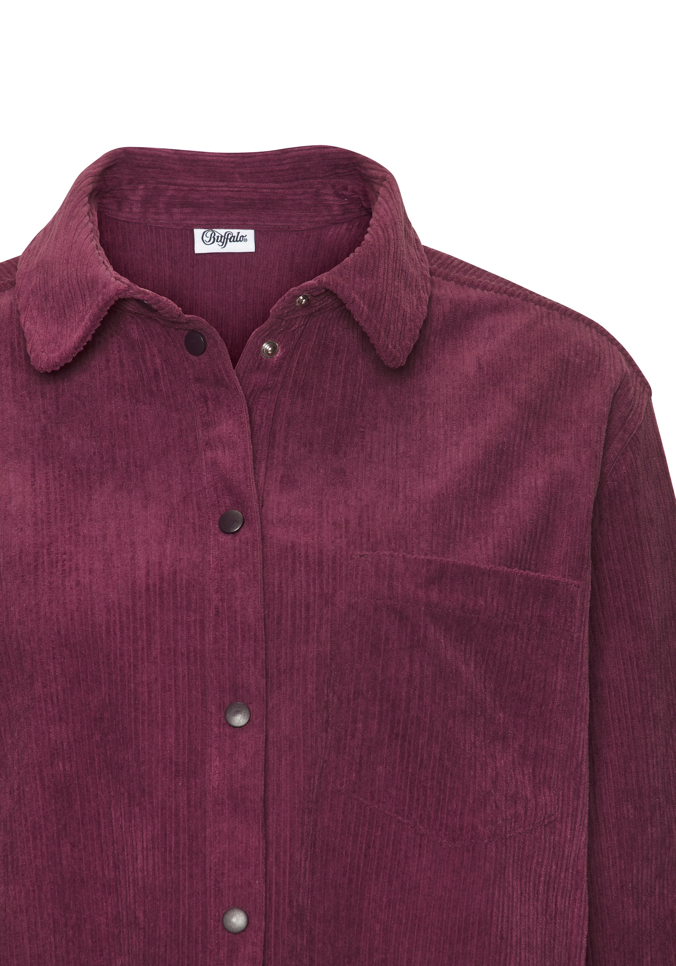 Buffalo Hemdbluse aus weicher Cordqualität mit modischem Blusenkragen