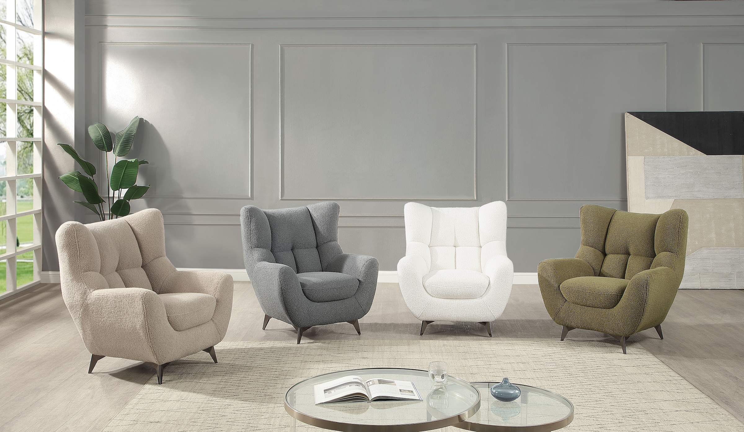 Image of ATLANTIC home collection Sessel "Shawn" mit Federkern, trendy Bezug mit Teddyoptik