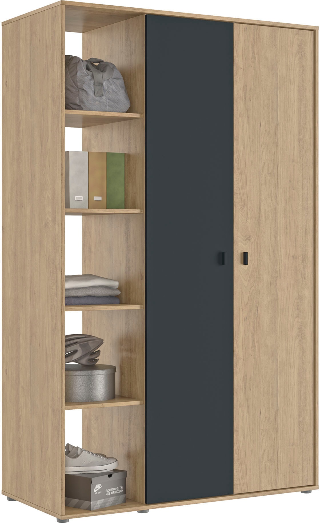 Gami Kleiderschrank »Schrank mit 2 Türen und Bibliothekseinheiten« ein cleverer, funktionaler Schrank