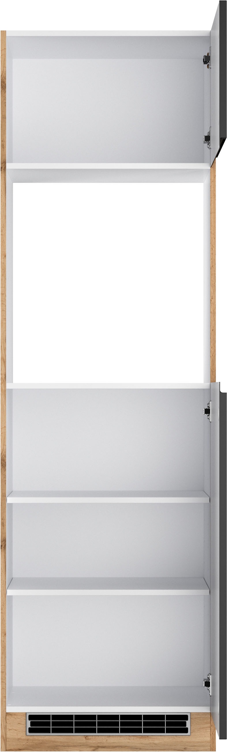KOCHSTATION Armoire d'encastrement pour four »KS-Virginia,neu in verbesserter Ausführung« Rangement, Softclose,  largeur 60 cm, hauteur 200 cm, niche pour poêle L/H/P : 56/59/55 cm