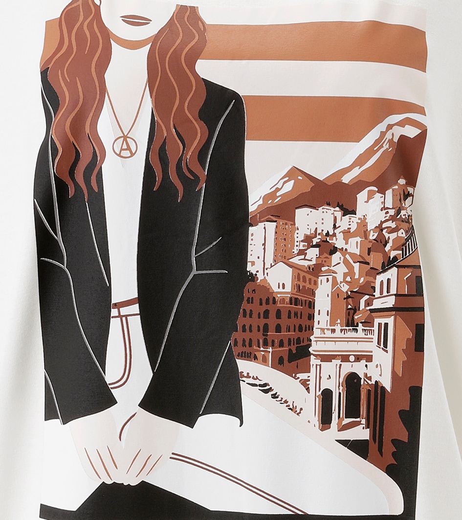 Aniston SELECTED T-shirt chauve-souris mit flächendeckendem, femininen Frontmotiv - NEUE KOLLEKTION