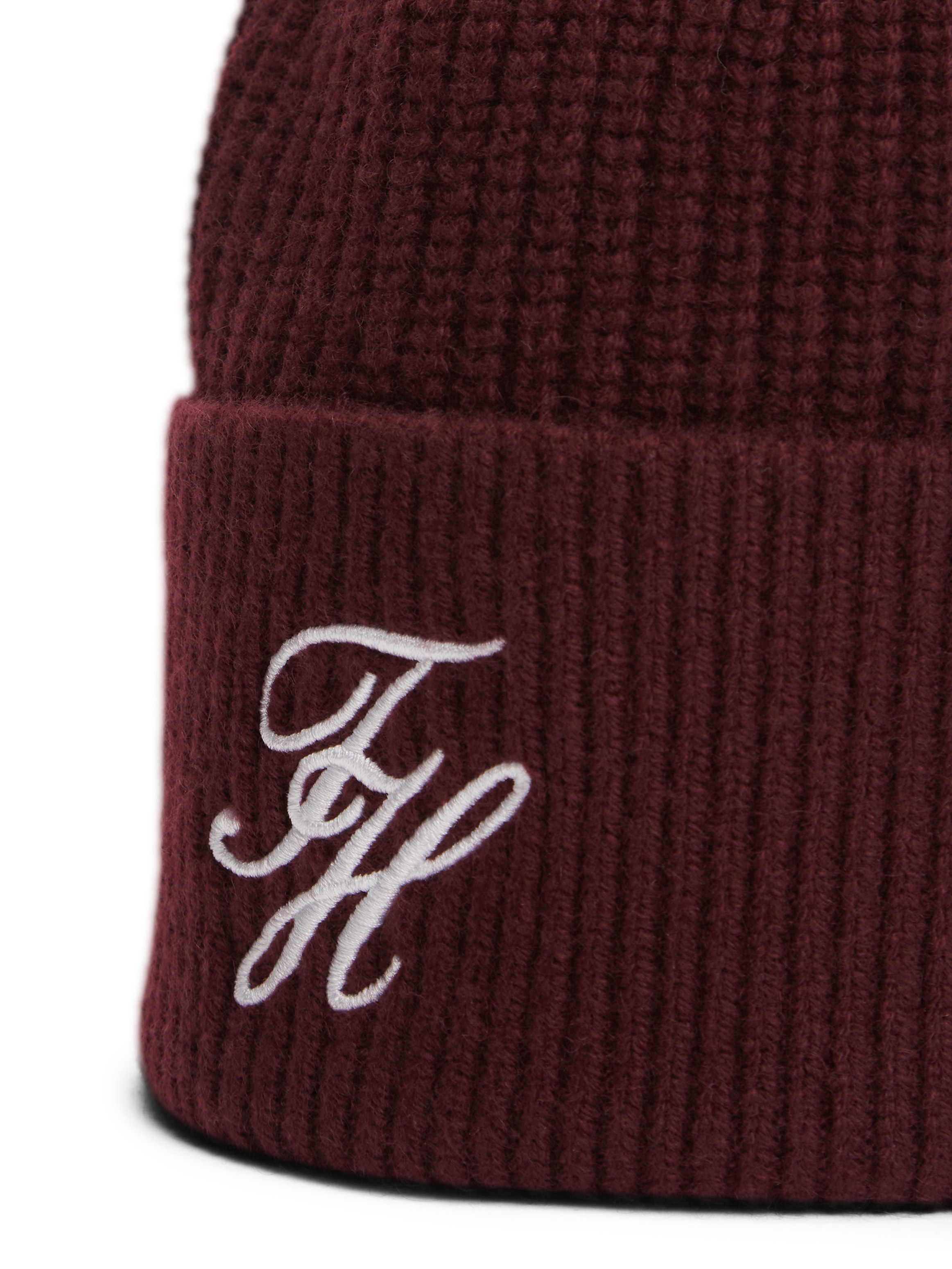 Tommy Hilfiger Beanie »TOMMY SCRIPT CASHMERE« aus Kaschmirmix mit gesticktem Logo, Masse 21 x 24,5 cm