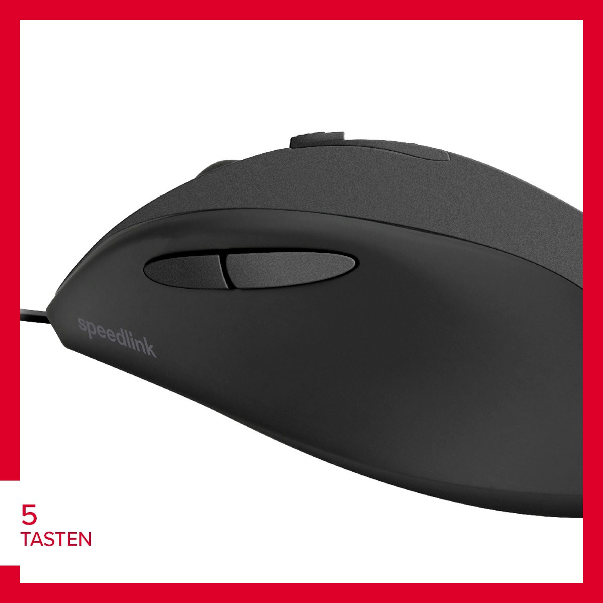 Speedlink Maus »AXON leise & antibakterielle Maus«, kabelgebunden, dpi-Schalter bis 2400 dpi, schwarz
