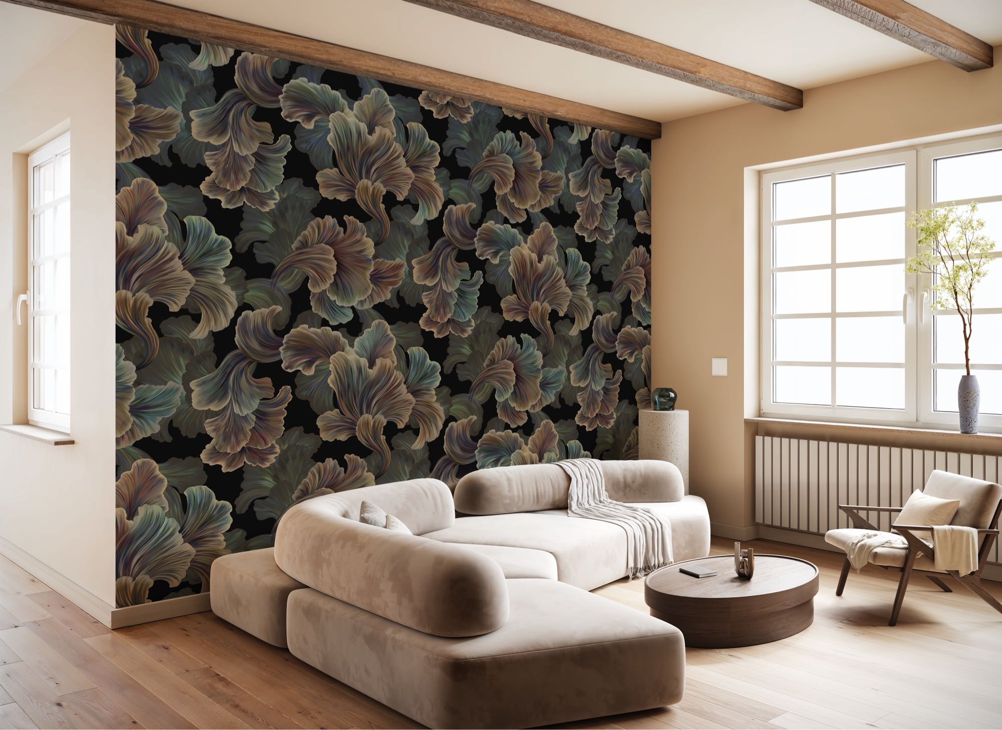 Image of Komar Fototapete "Vlies Fototapete - Night Blossoms - Grösse 200 x 250 cm" Motiv bedruckt glatt