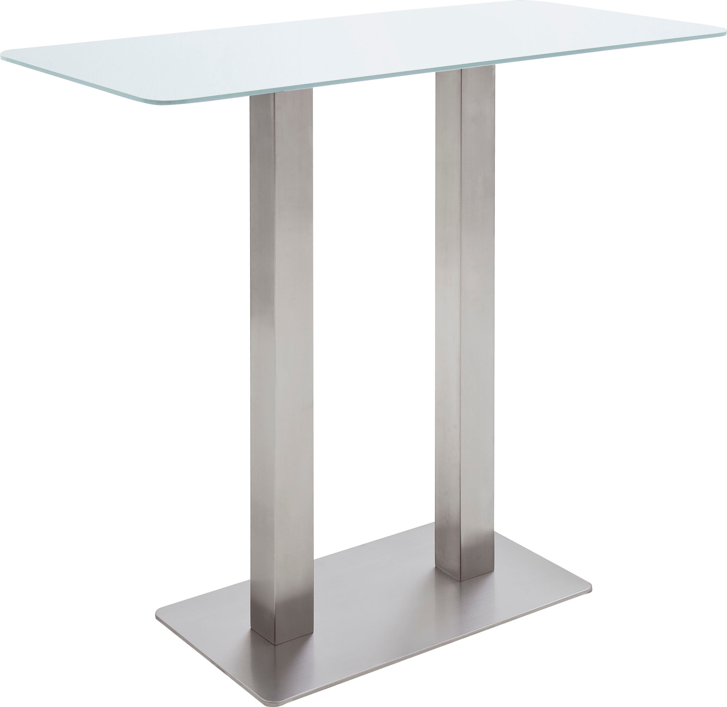 MCA furniture Table de bar »Zarina« Bartisch mit Glaskeramik Tischplatte mit Edelstahl Gestell