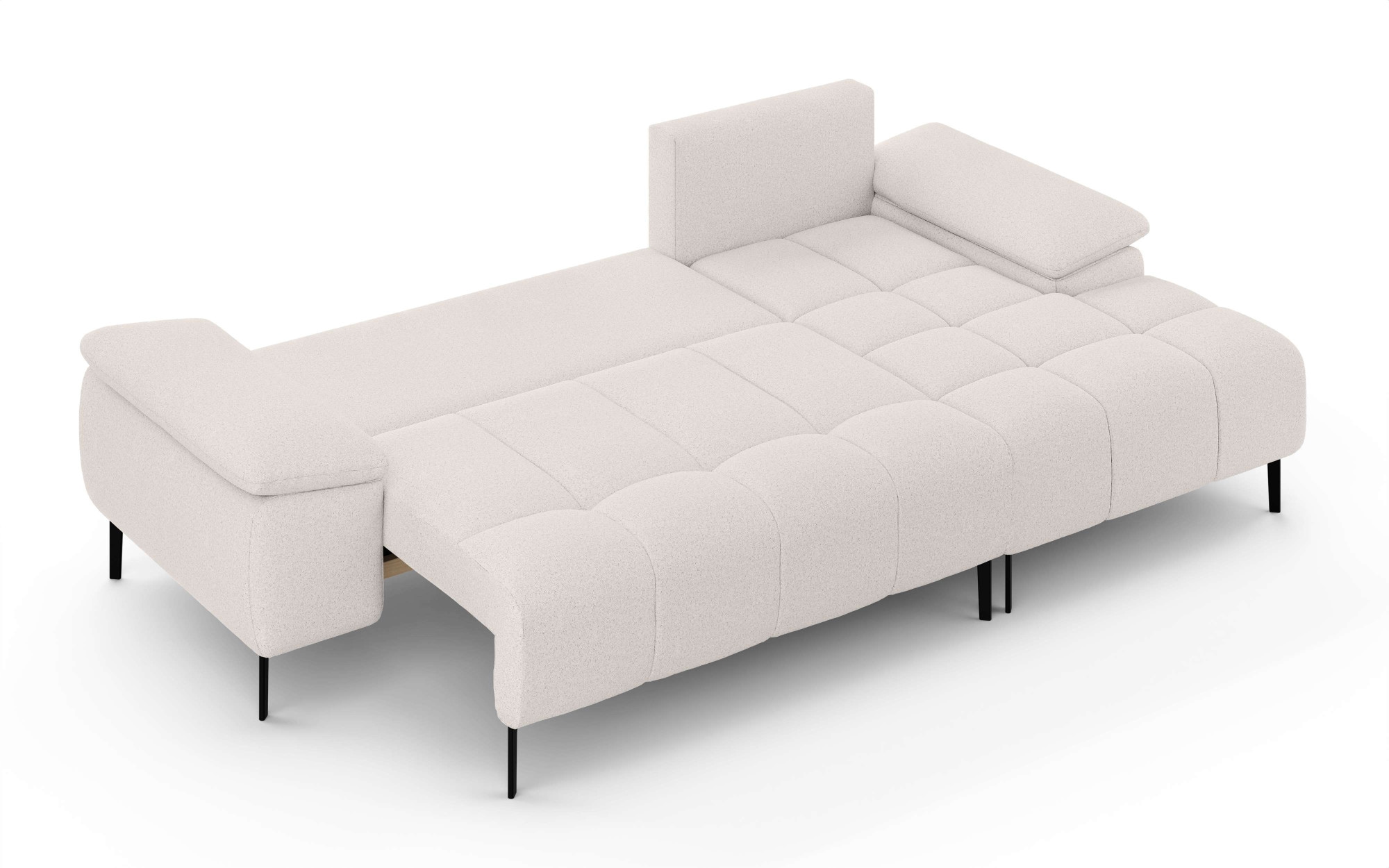 INOSIGN Ecksofa »DROMARA Schlafsofa mit Bettkasten, Masse: B/T/H 277/141/91 cm«, L-Form mit Recamiere rechts/links bestellbar, Wellenunterfederung