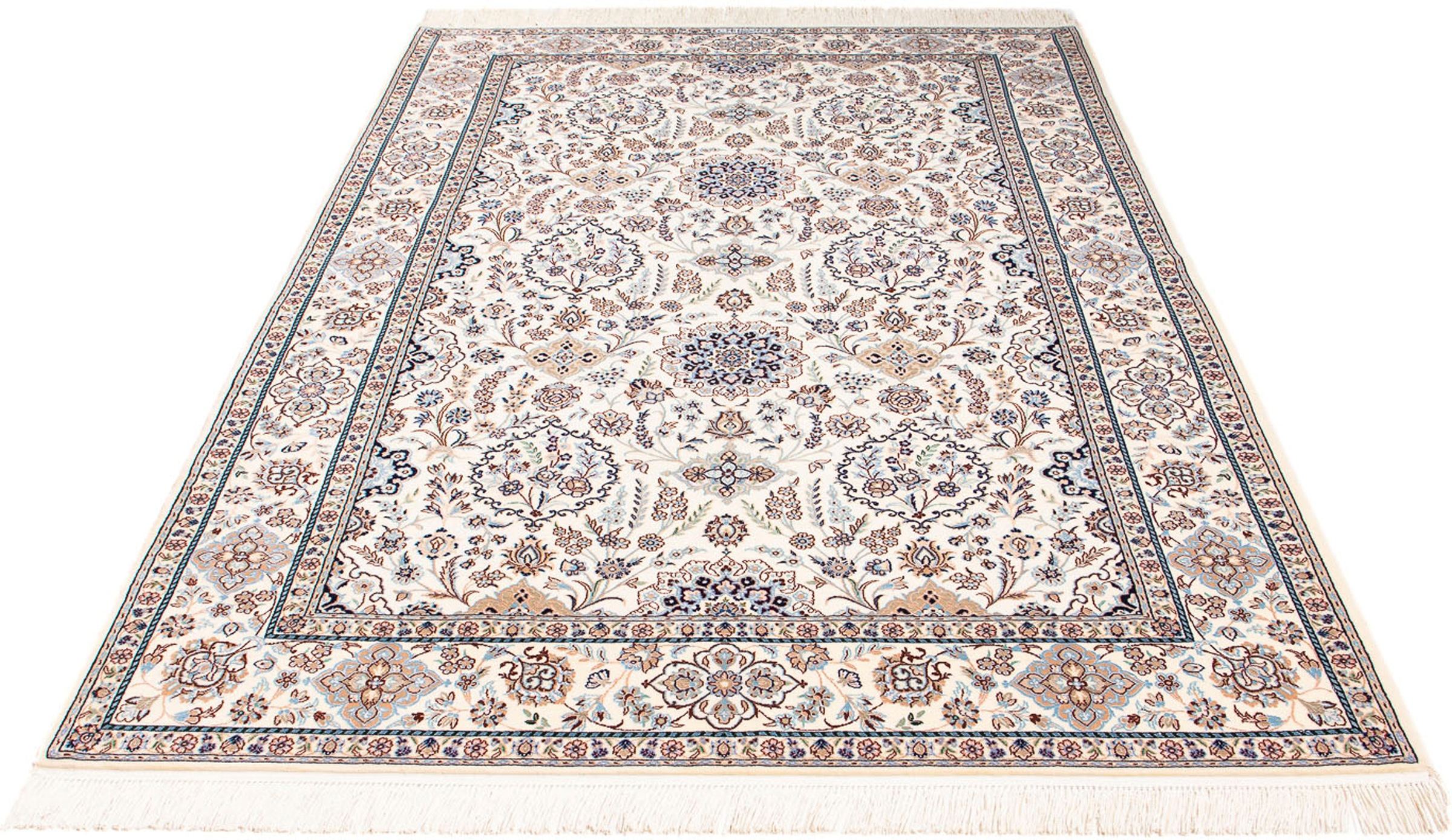 Image of morgenland Orientteppich »Perser - Nain - Premium - 225 x 147 cm - beige«, rechteckig, 6 mm Höhe, Wohnzimmer, Handgeknüpft, Einzelstück mit Zertifikat bei Ackermann Versand Schweiz