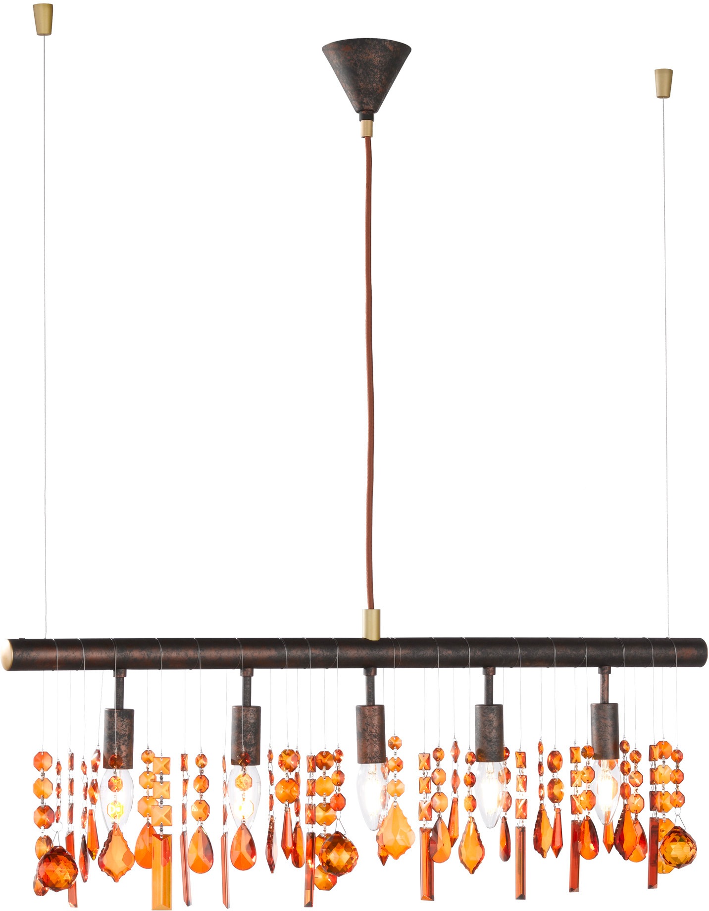 Image of WOFI Hängeleuchte »Pendelleuchte Amelia 5flg«, E14, 1 St., Lodge-Stil bei Ackermann Versand Schweiz