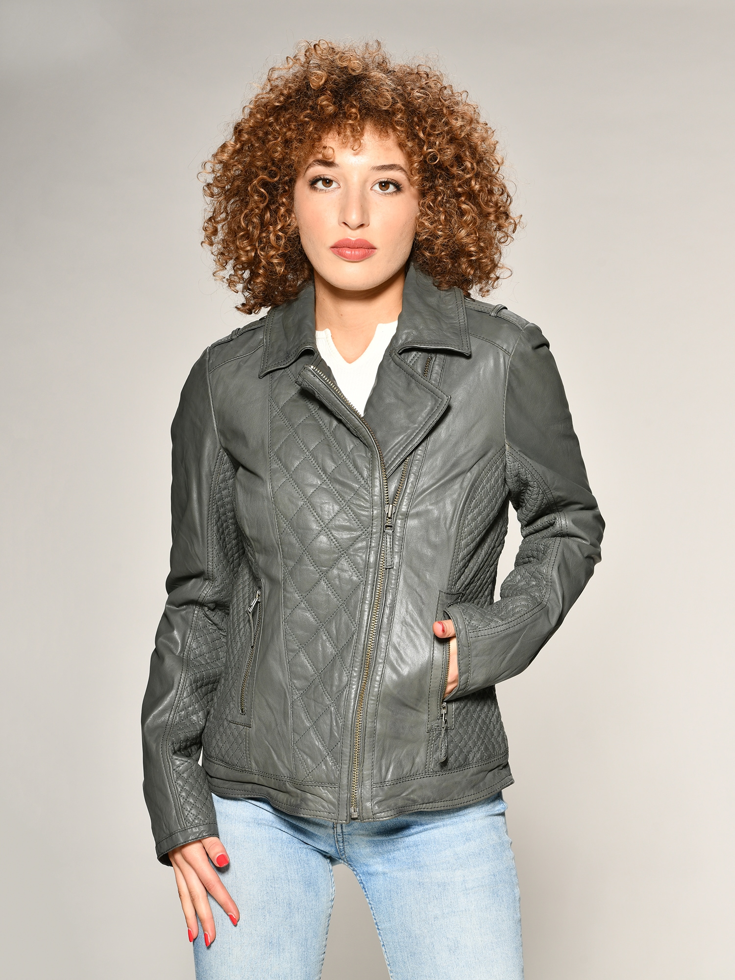 Lederjacke aus weichem Ziegenleder mit kleinen Details »Chira«