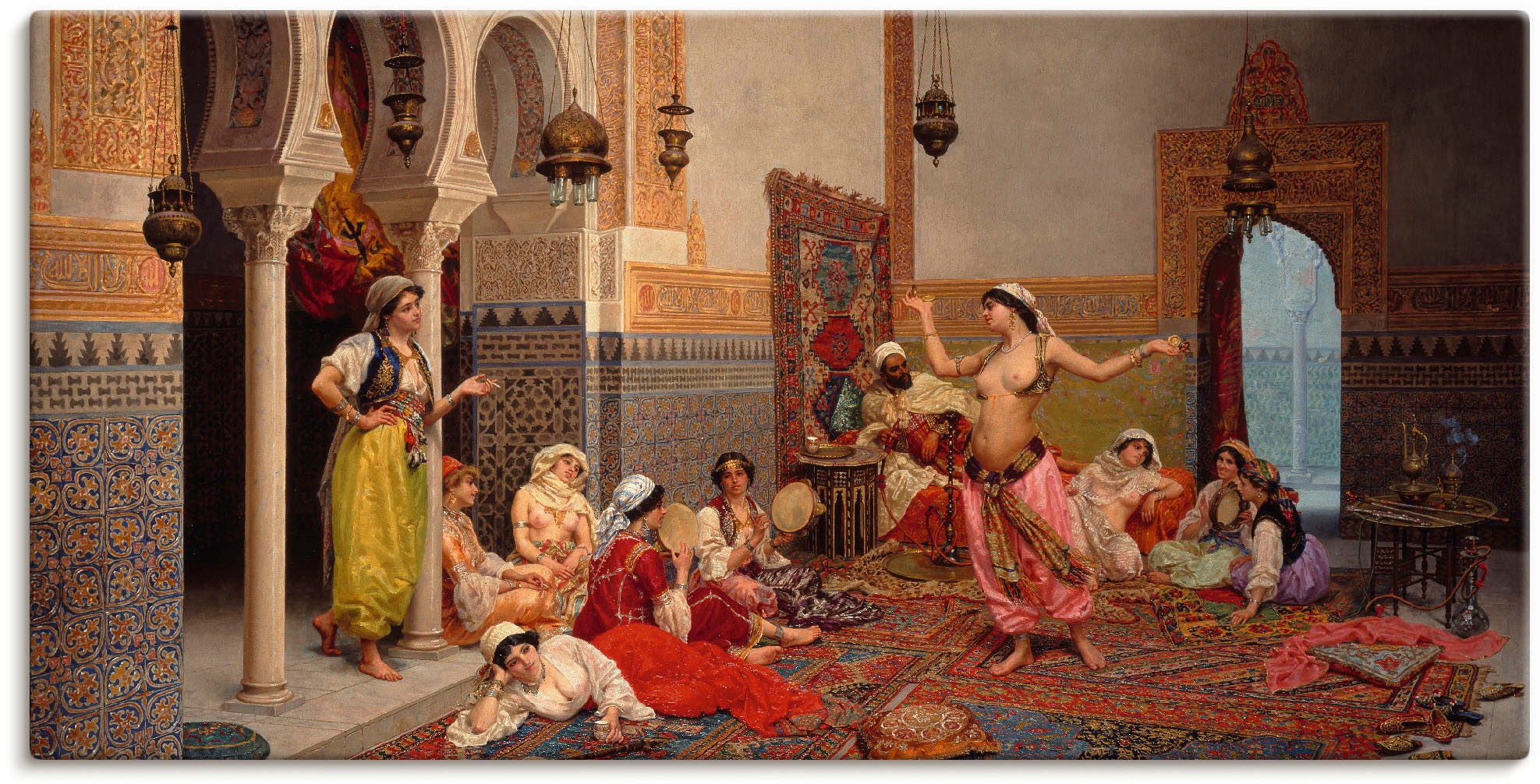 Image of Artland Leinwandbild "Tanz im Harem." Gruppen & Familien 1 Stk. tlg. auf Holzrahmen gespannt