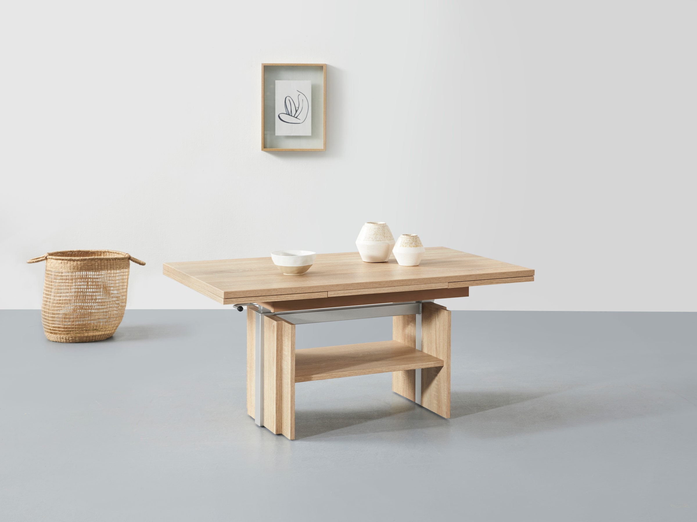 Image of HELA Couchtisch "Funktionscouchtisch Henner" höhenverstellbar und ausziehbar