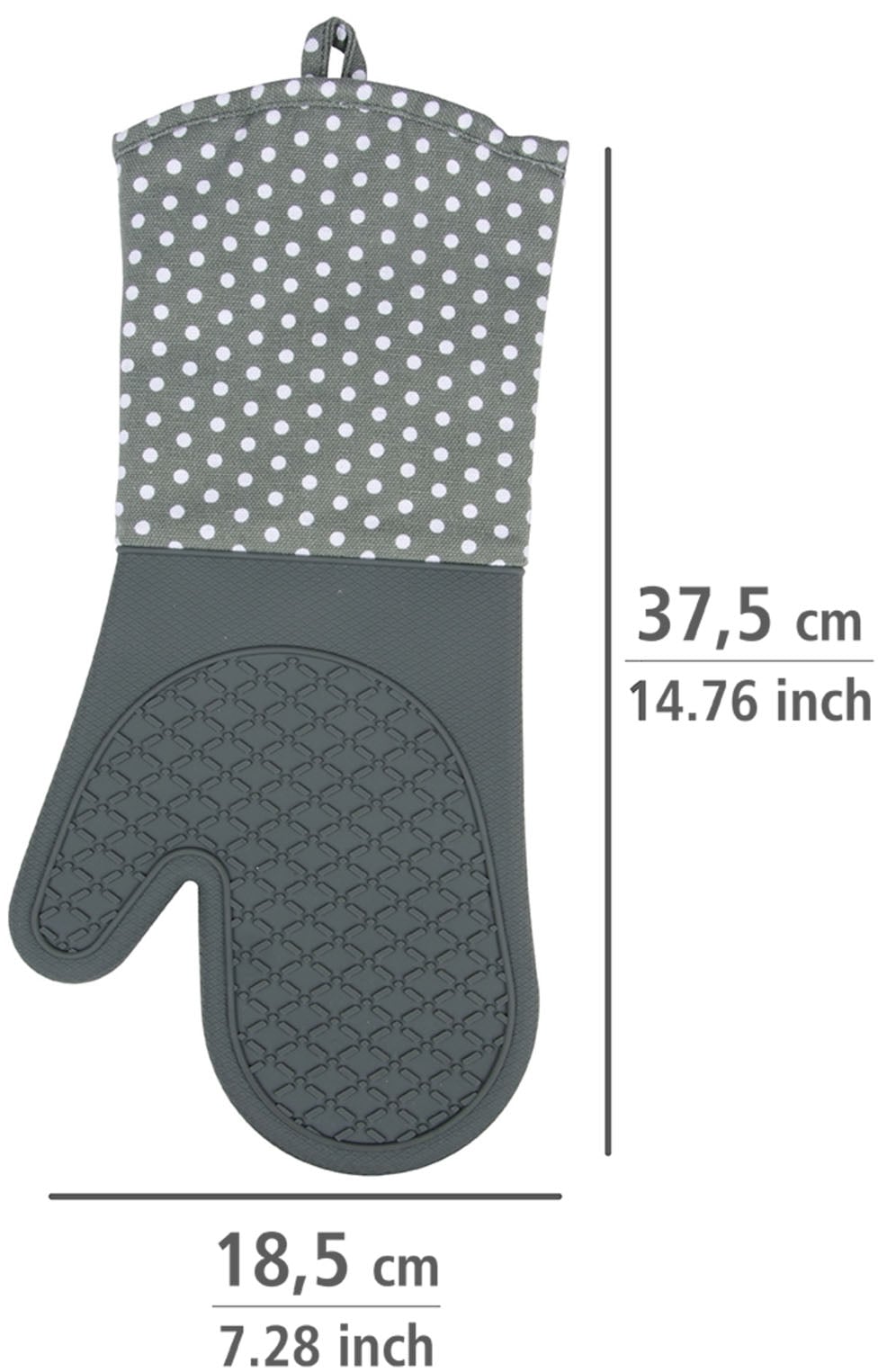 WENKO Topfhandschuhe »Modell Silikon«, (Set, 2 tlg.), Ofen- und Grillhandschuhe, Hitzeschutz, Baumwollinnenseite, 1 Paar