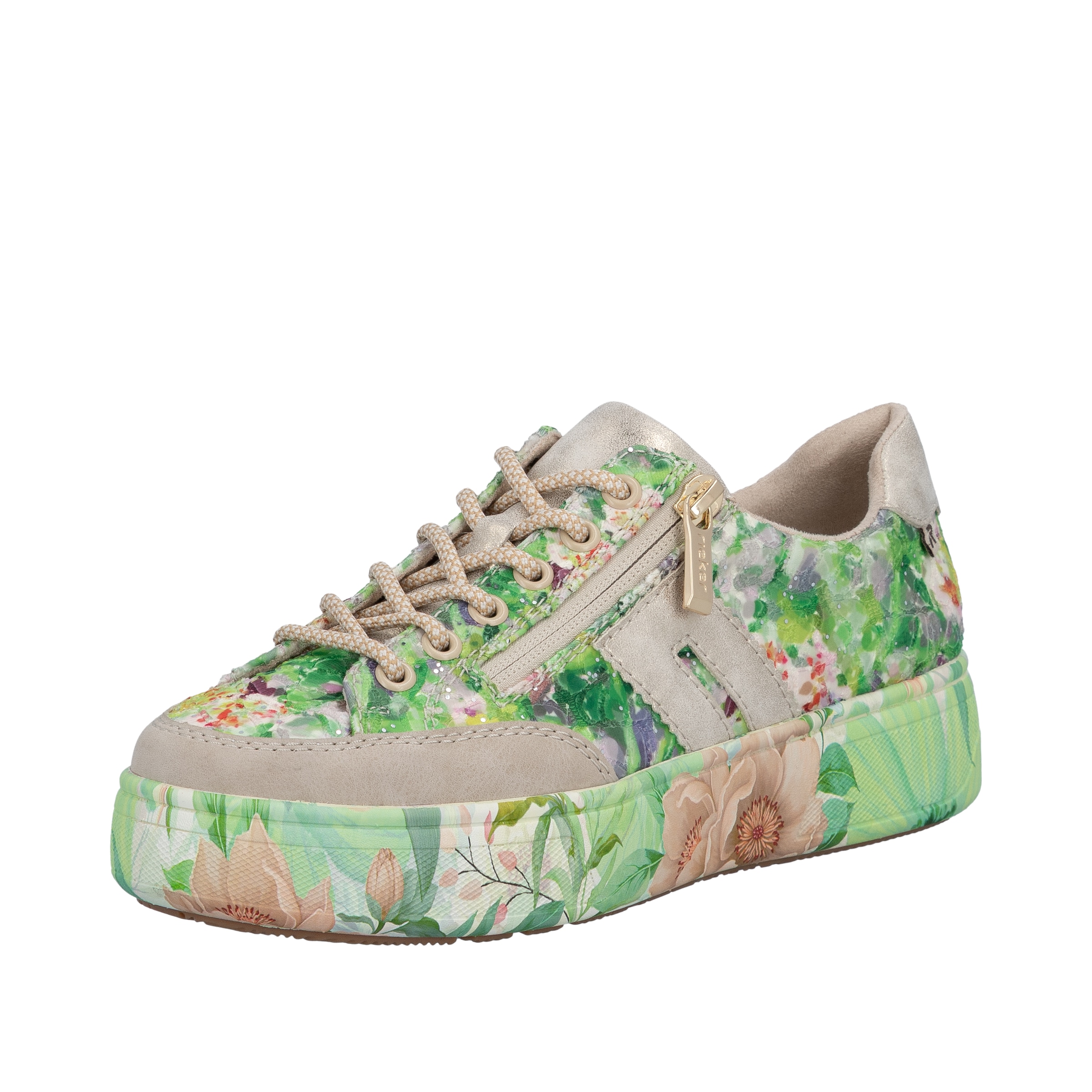 Image of Rieker Plateausneaker Freizeitschuh, Halbschuh, Trend-Sneaker mit seitlichem Reissverschluss