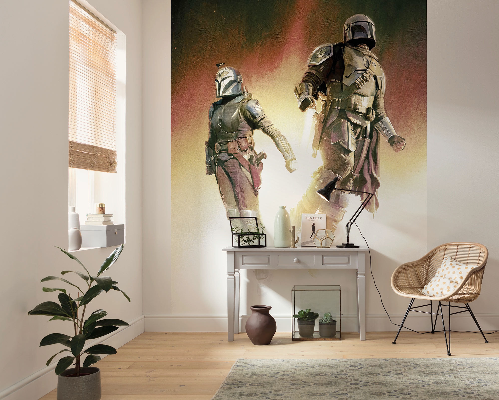 Image of Komar Kindertapete "Star Wars The Mandalorian Flight" bedruckt glatt