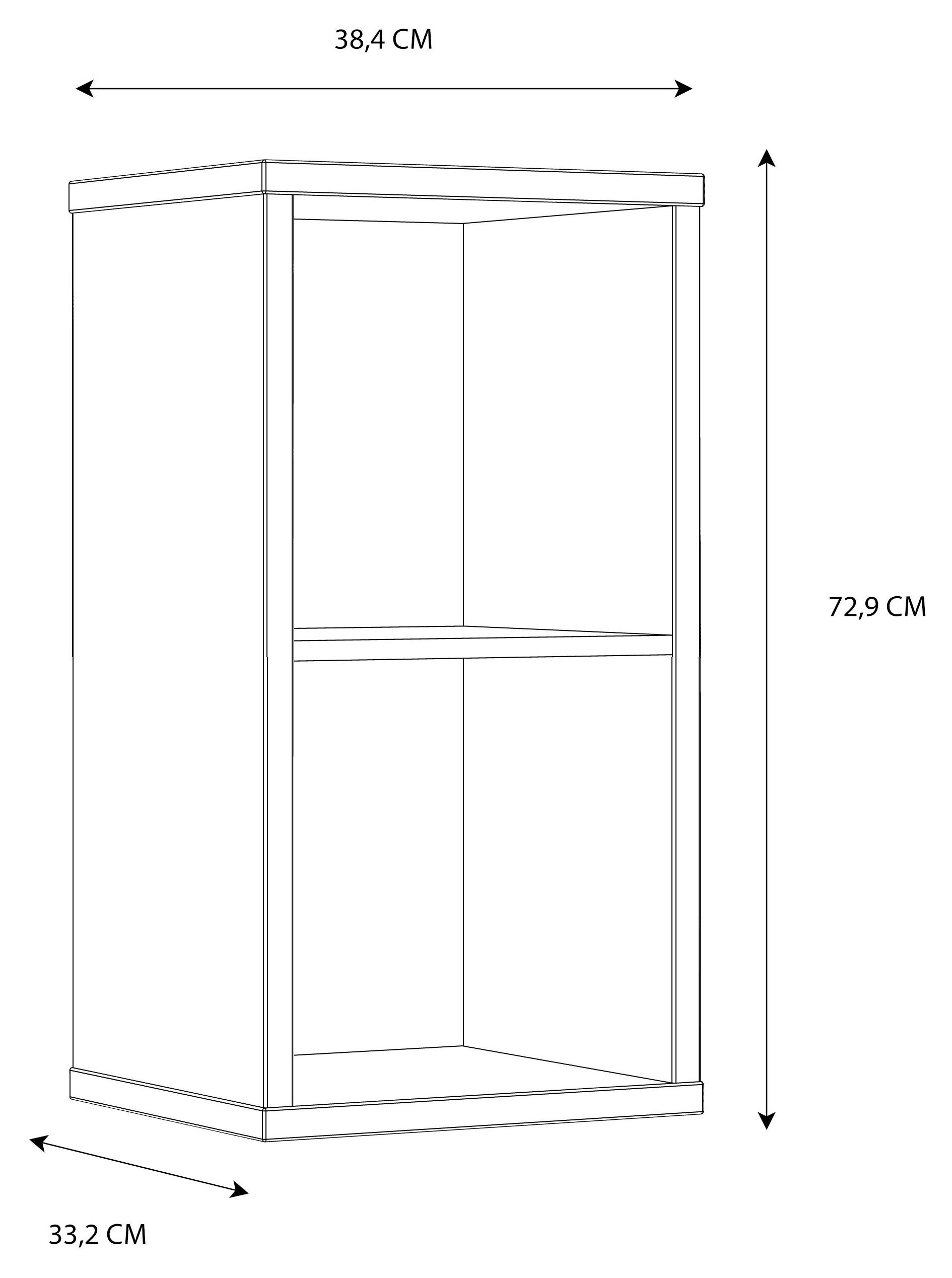 FORTE Standregal »Mauro« Regal mit 2 Fächern, B/H/T 38,2x72,9x32,9 cm, langlebige Beschichtung