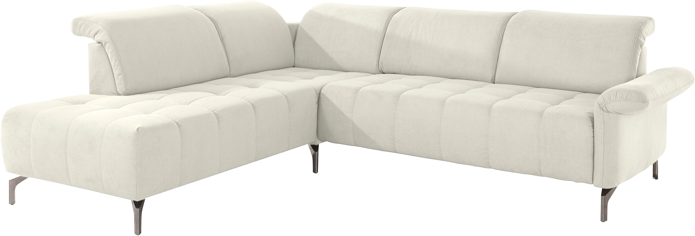 INOSIGN Ecksofa »Fresh L-Form«, Federkern, wahlweise Kopfteilverstellung und motorischer Vorziehsitz