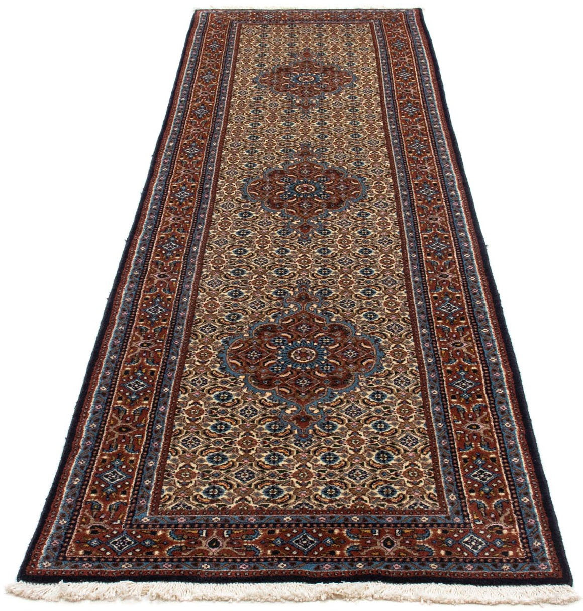 Image of morgenland Hochflor-Läufer »Moud Medaillon Beige 295 x 81 cm«, rechteckig, 1 mm Höhe, Unikat mit Zertifikat bei Ackermann Versand Schweiz