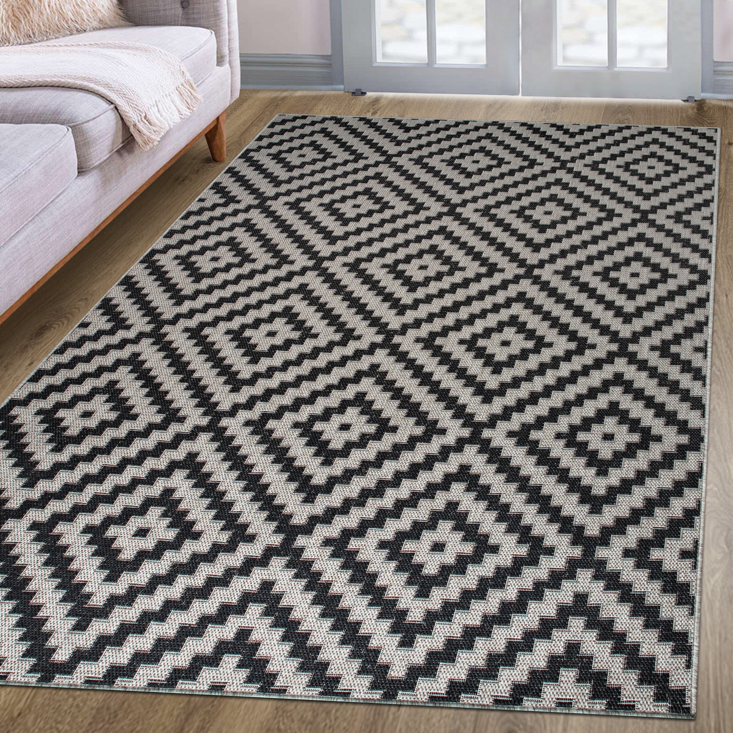 my home Teppich »Cordoba auch als Läufer erhältlich« rechteckig 3 mm Höhe In- und Outdoor geeignet, Sisal-Optik, Wetterfest & UV-beständig, Boho